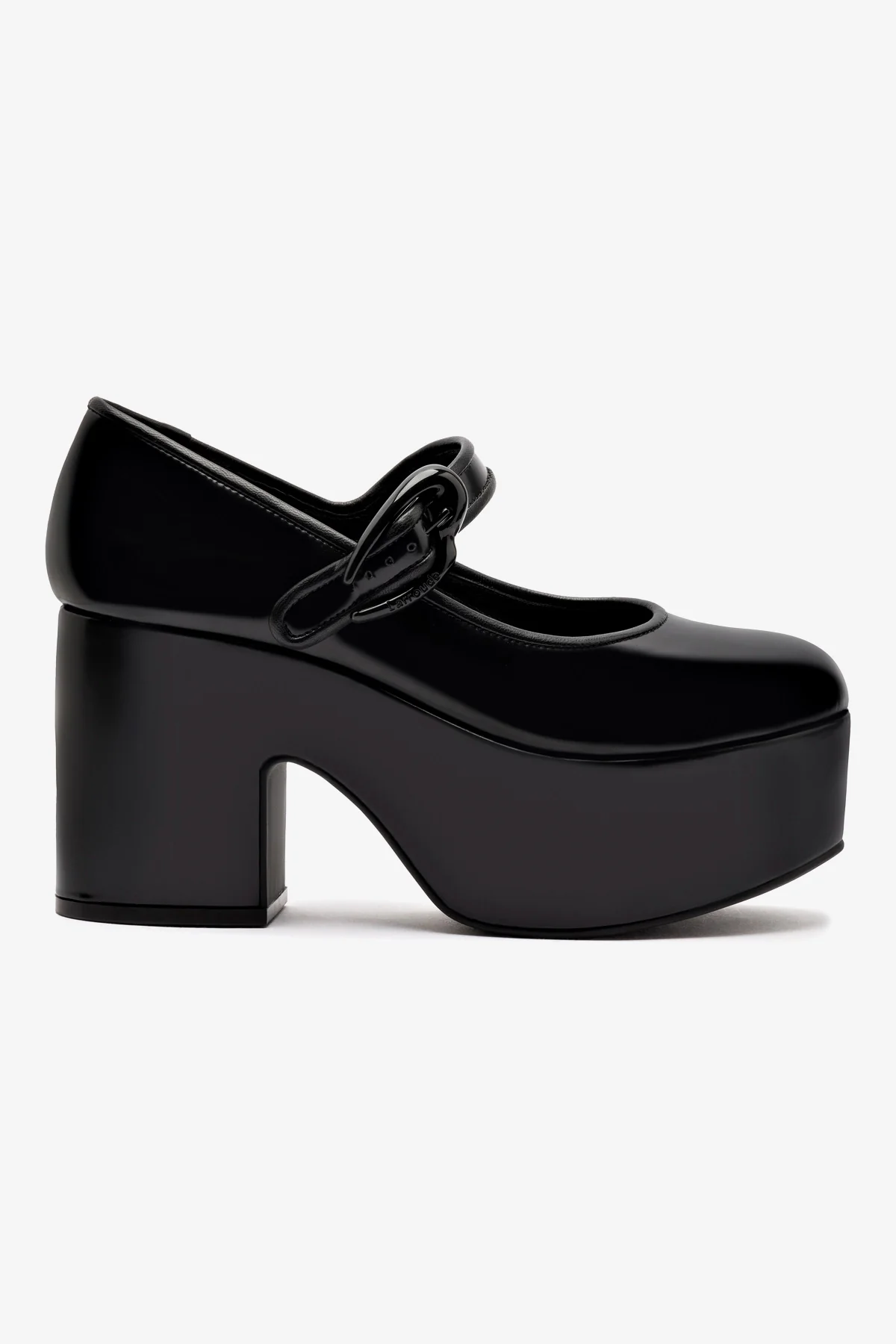 Verona Flatform In Black Box Leather