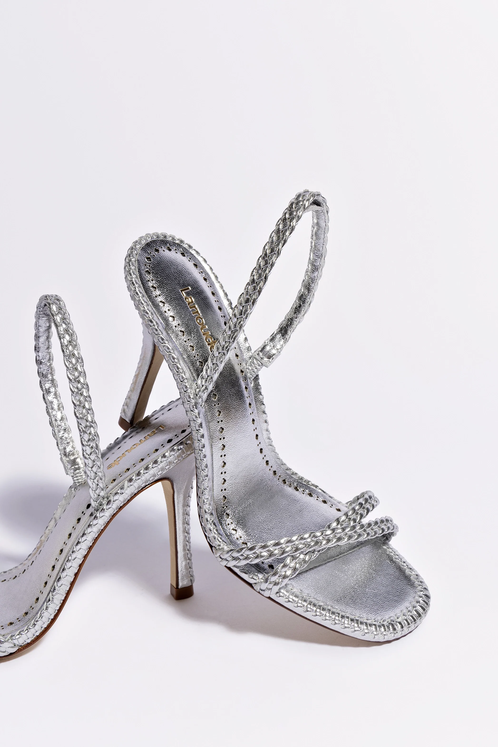 Annie Sandal In Silver Metallic Leather