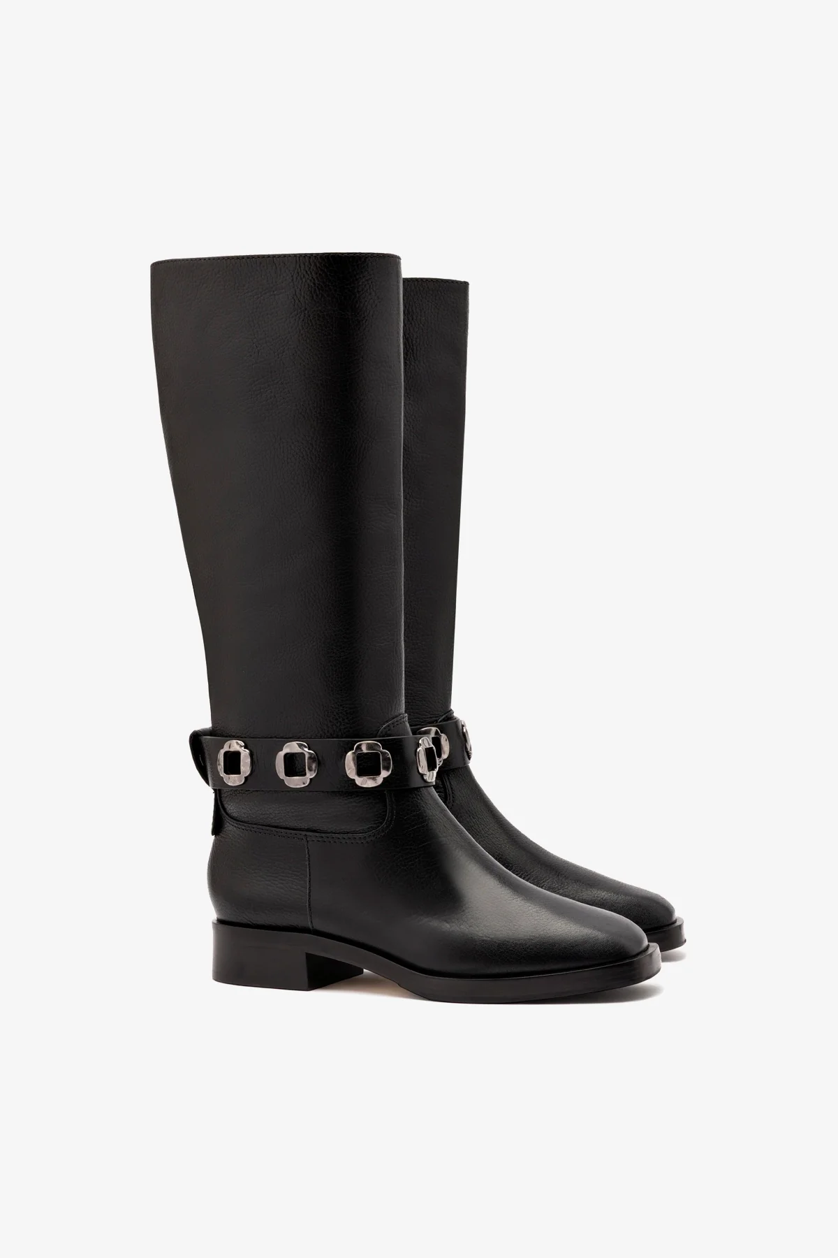 Milan New Flat Boot In Black Leather