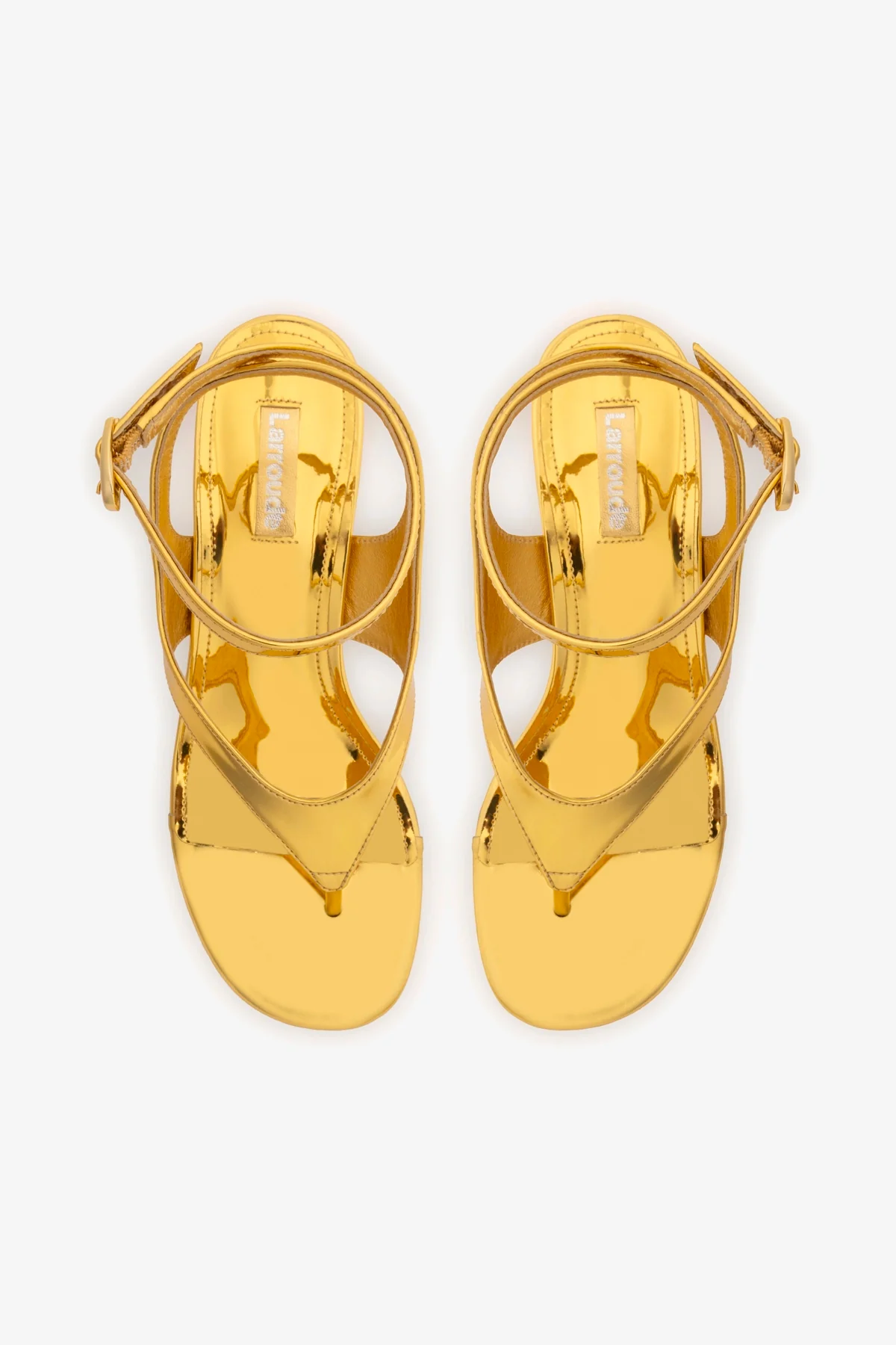 Gaia Block Sandal In Gold Specchio