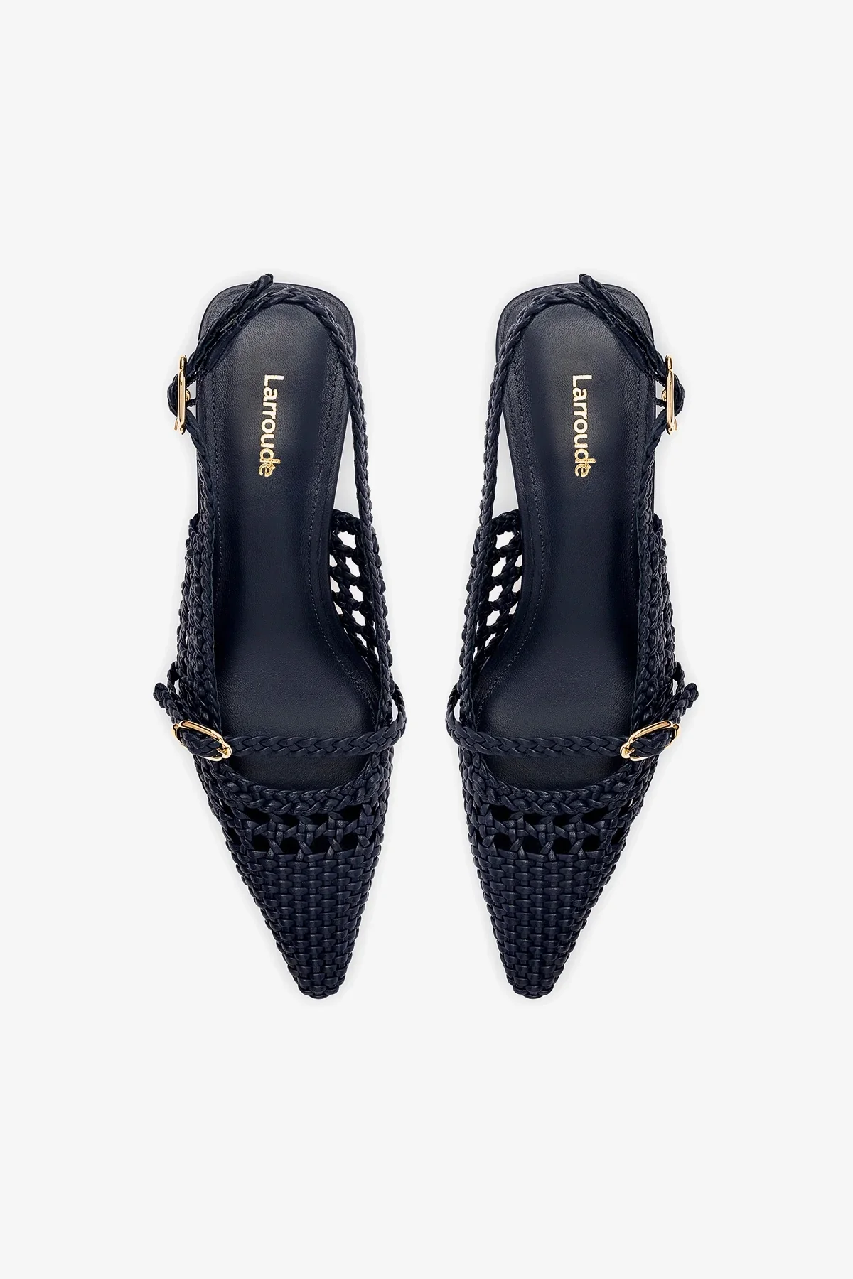 Ines Macrame Pump In Navy Leather