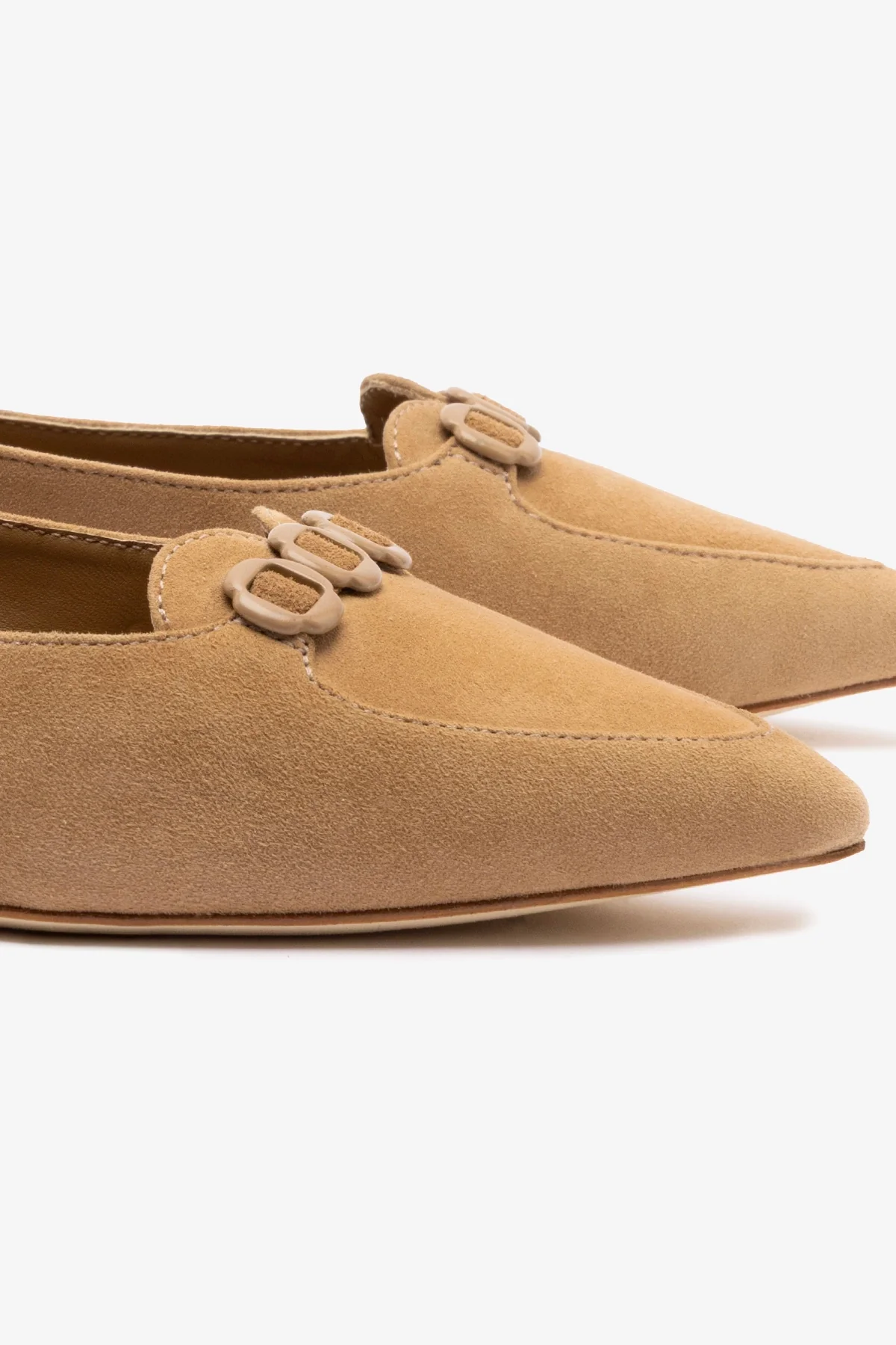 Audrey Flat In Hazelnut Suede