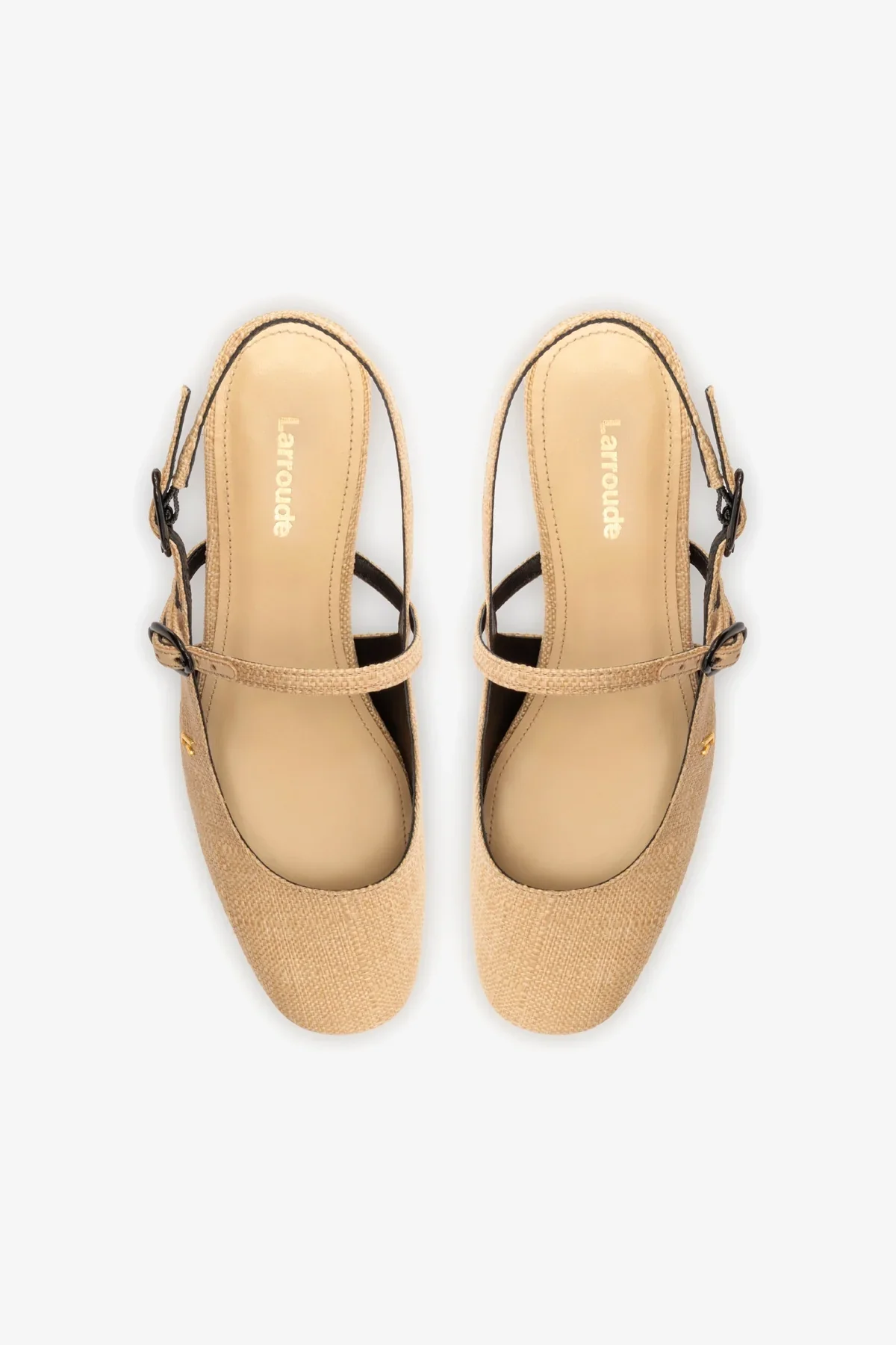 Georgina Pump In Beige Raffia and Black Trimming