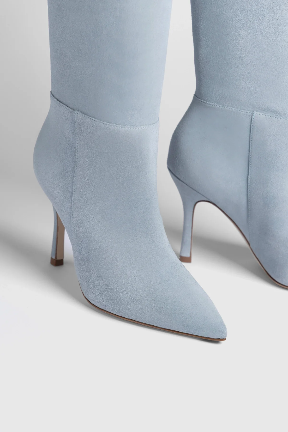 Kate Hi Boot In Light Blue Suede