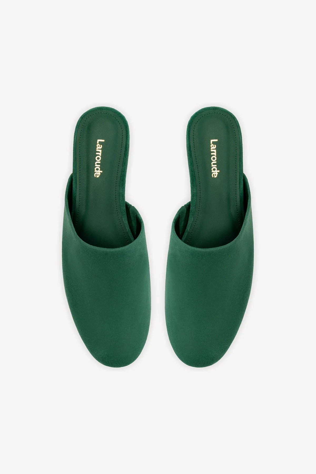 Venice Flat Mule and Pouch Kit In Emerald Suede