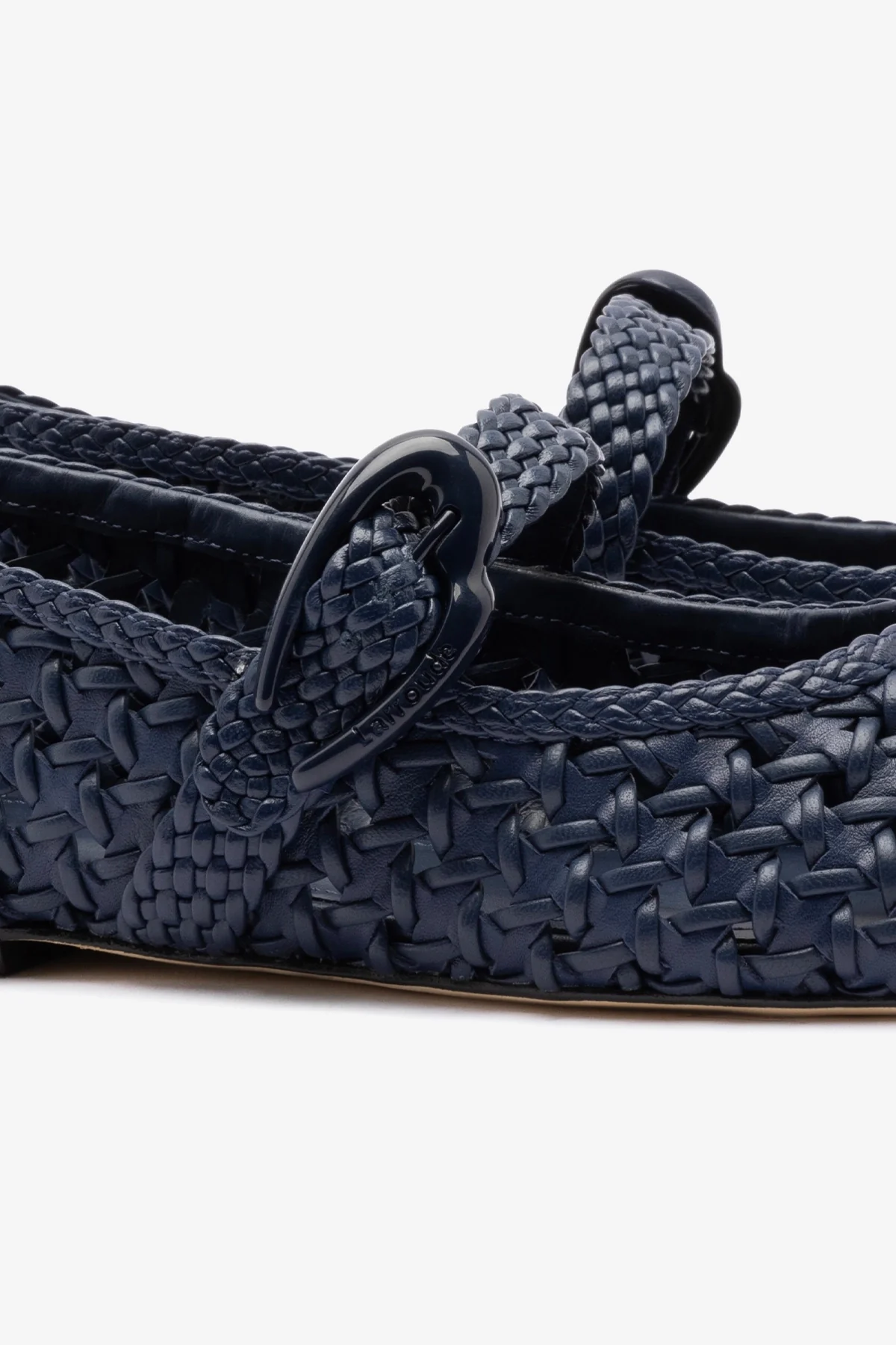 Verona New Macrame Ballet Flat In Navy Leather