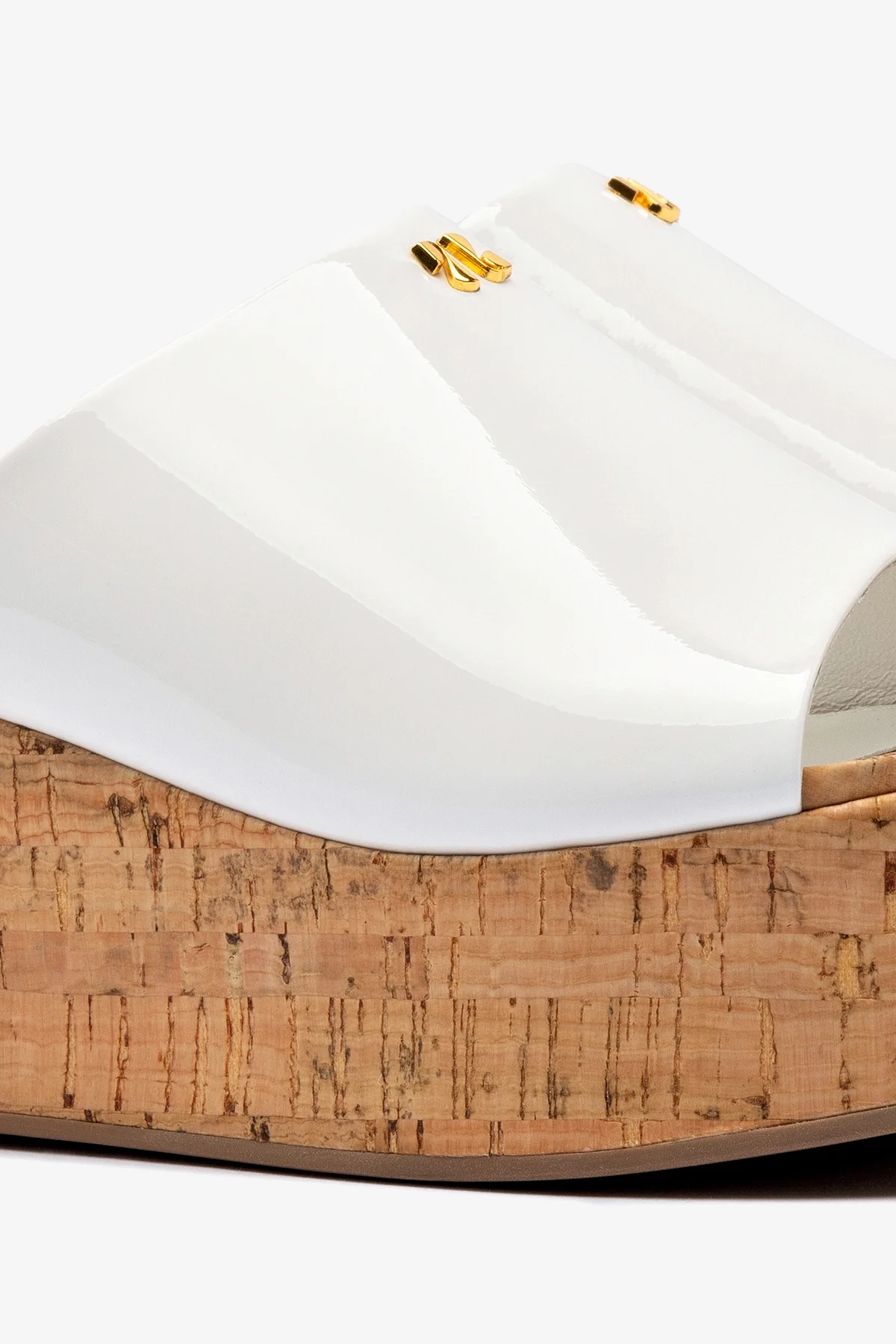 Charli Mule In White Patent Leather