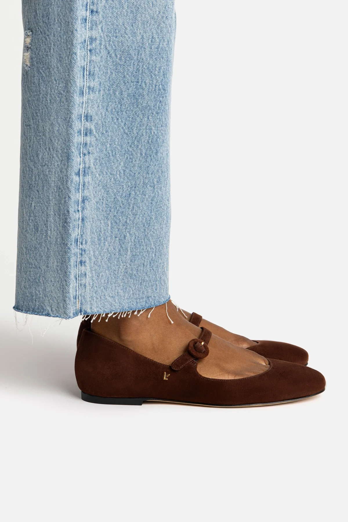 Blair Ballet Flat In Brown Suede