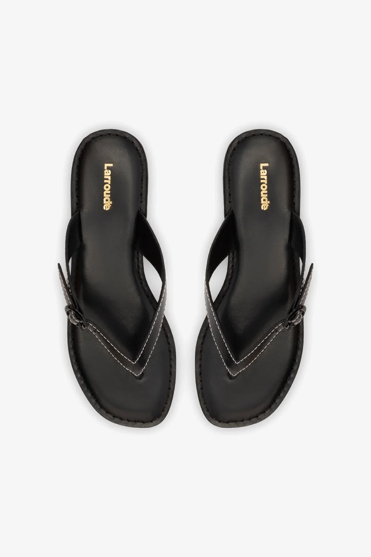 Mary Kate Flat Sandal In Black Leather
