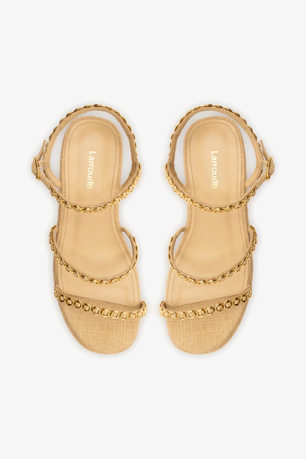 Gio Milanina Flatform Sandal In Beige Raffia