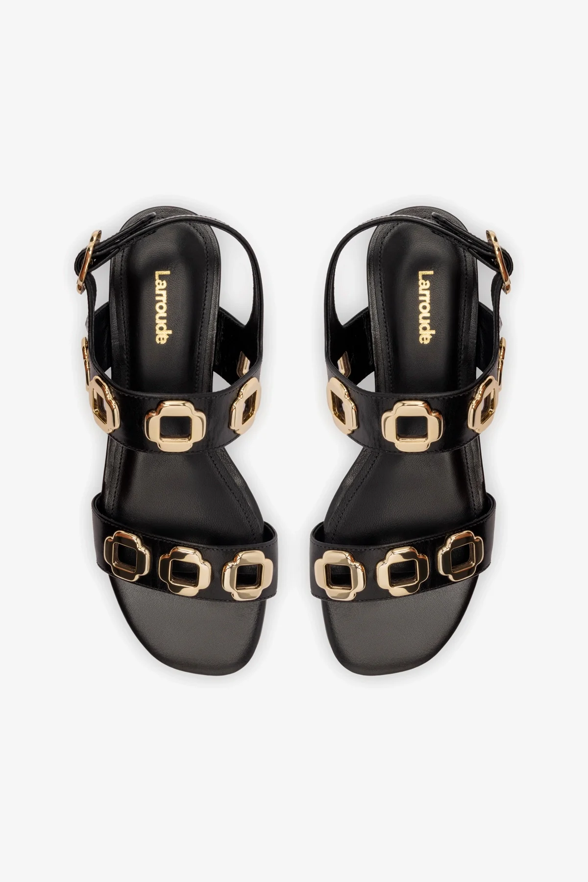 Milan Flat Sandal In Black Leather