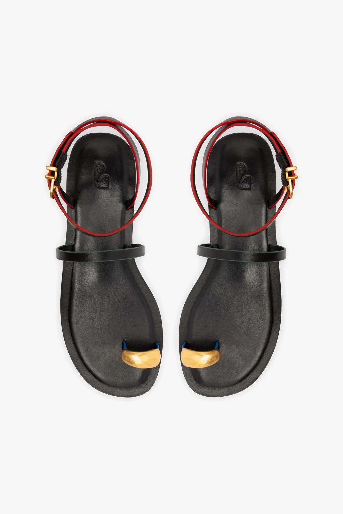 Biarritz Flat Sandal In Black Leather