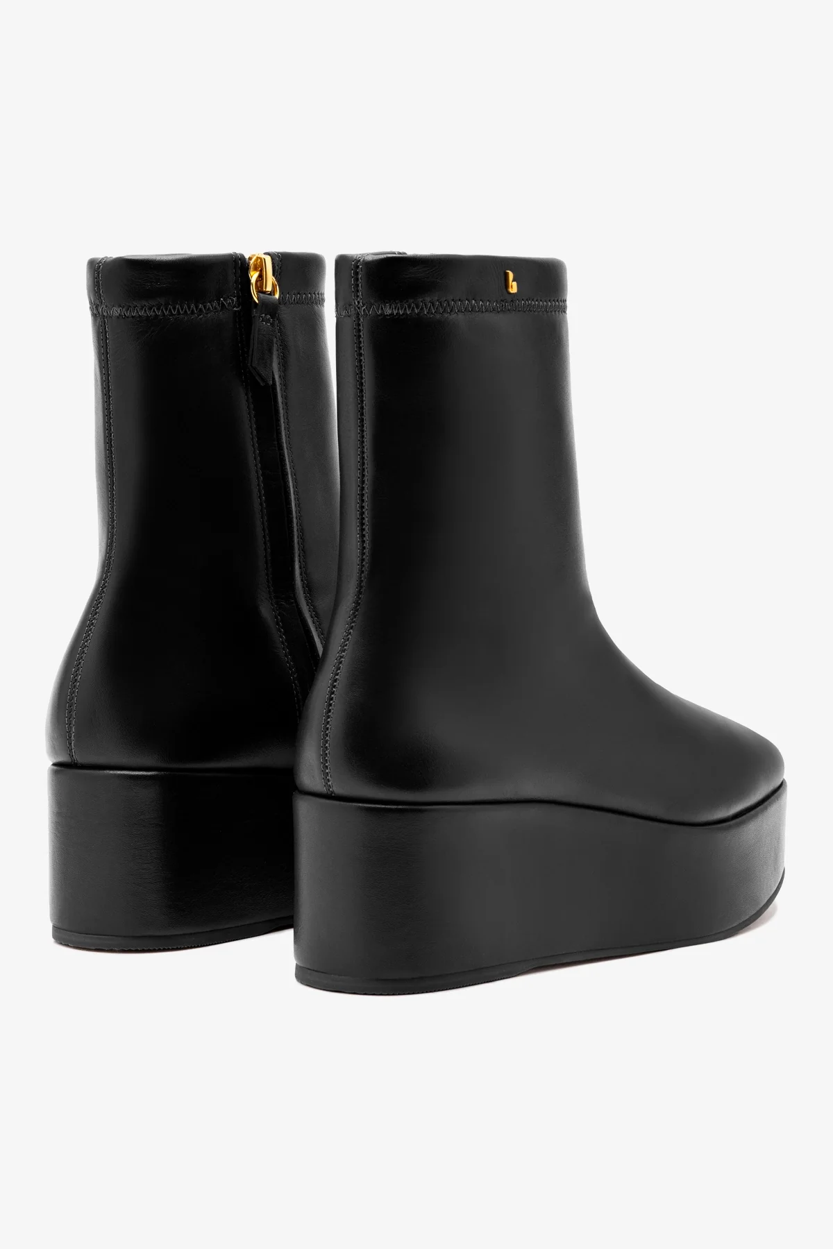 Dani Flatform Boot In Black Leather