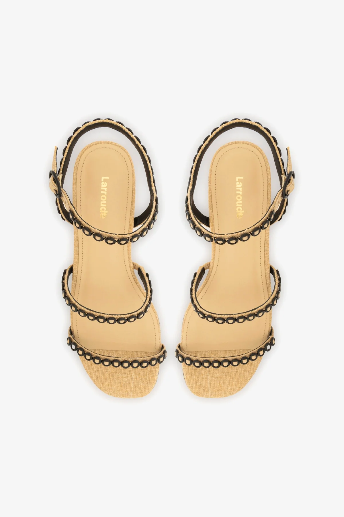 Milanina Flat Sandal In Beige Raffia