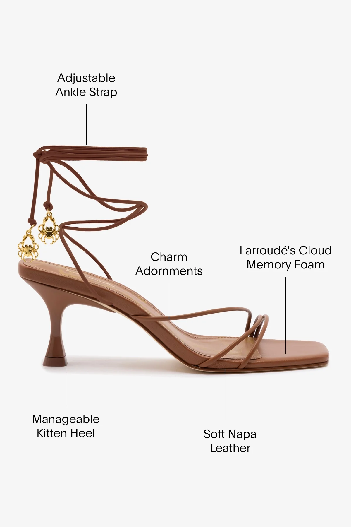 Nadia Sandal In Caramel Leather