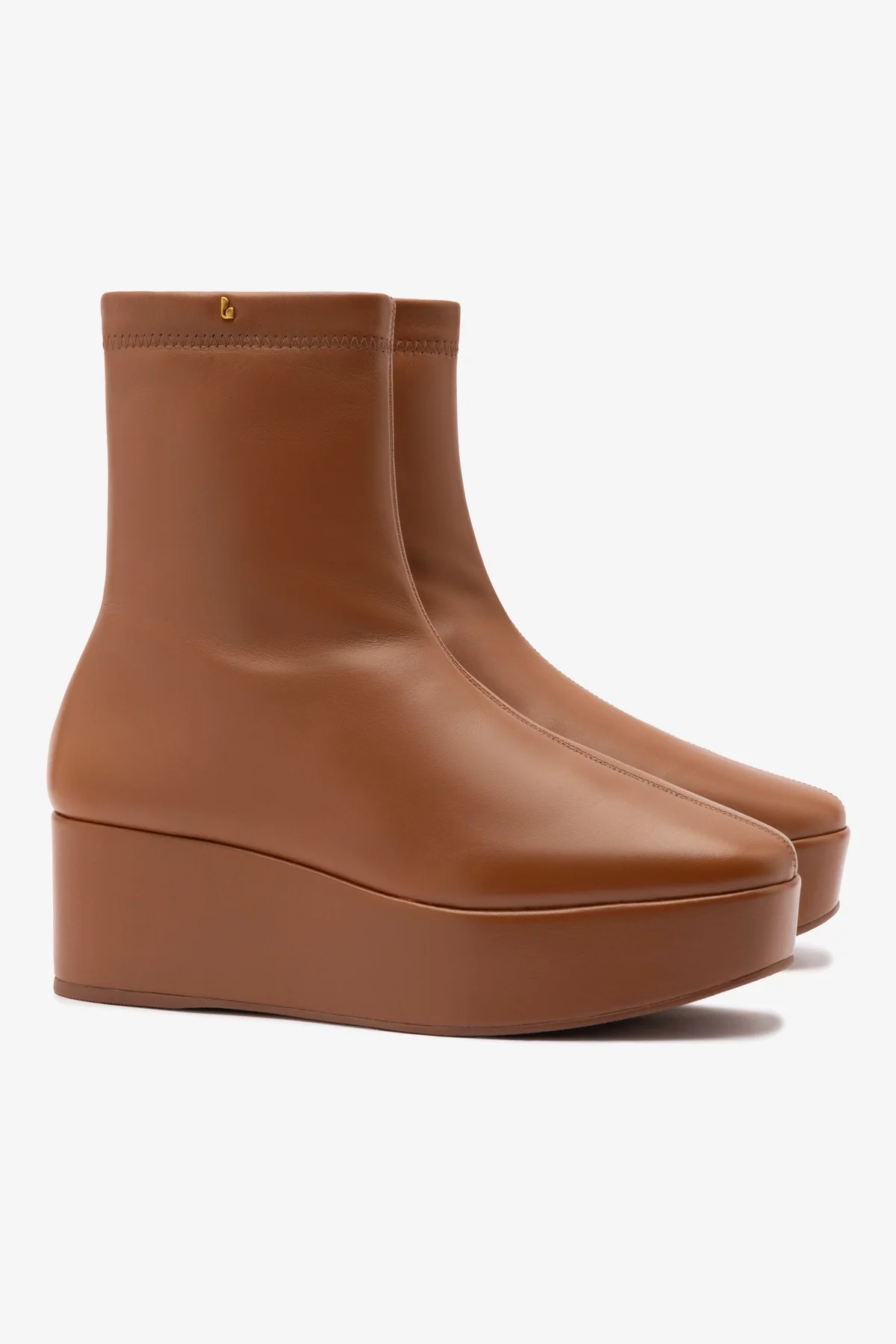 Dani New Flatform Boot In Caramel Leather