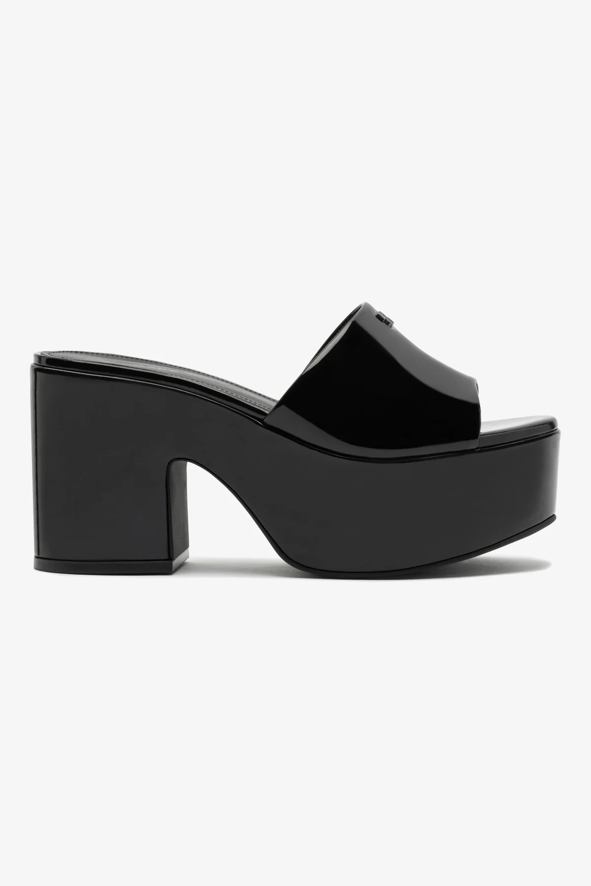 Miso Platform Mule In Black Patent Leather