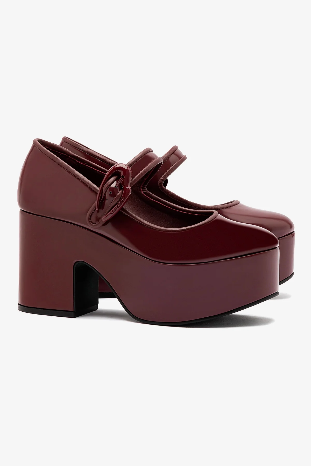 Verona Flatform In Burgundy Box Leather