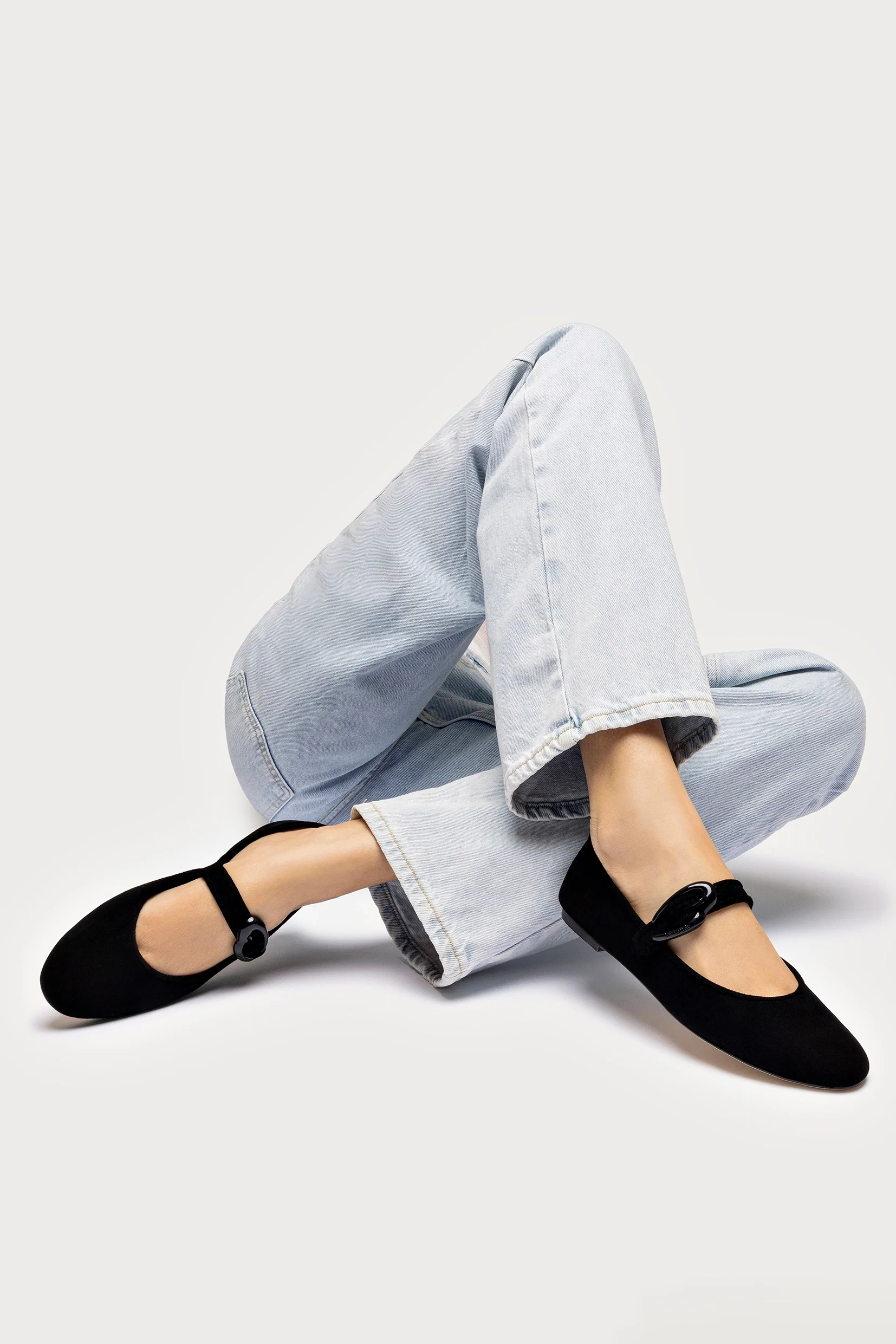 Verona Ballet Flat In Black Suede