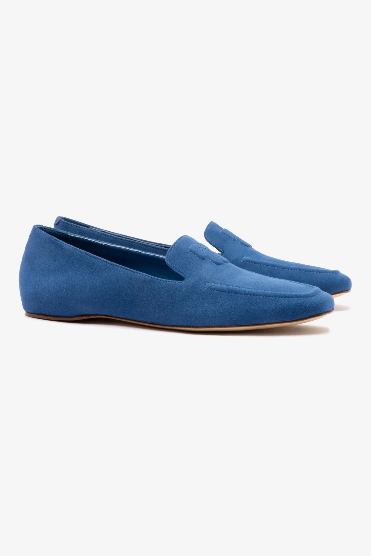 Penny Loafer In Blue Stoned Suede