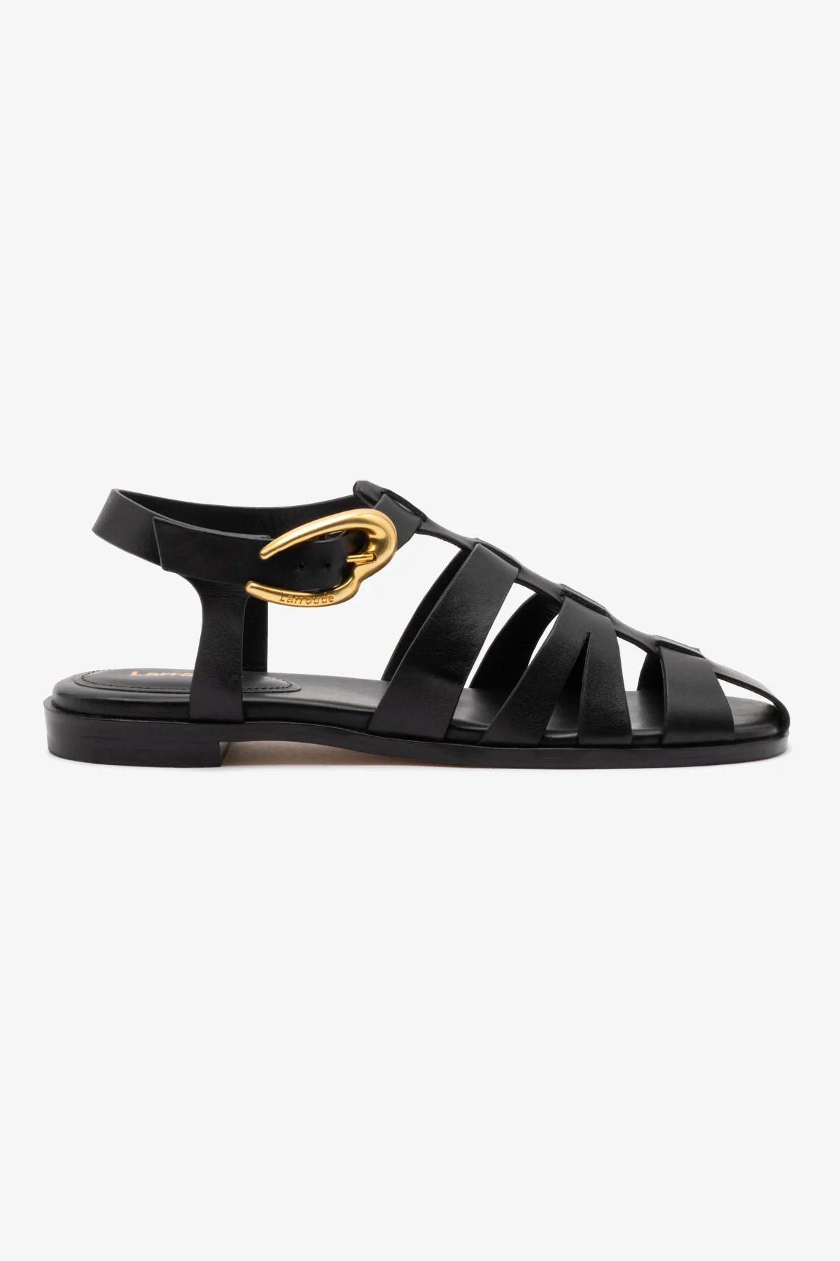 Stevie Flat Sandal In Black Leather