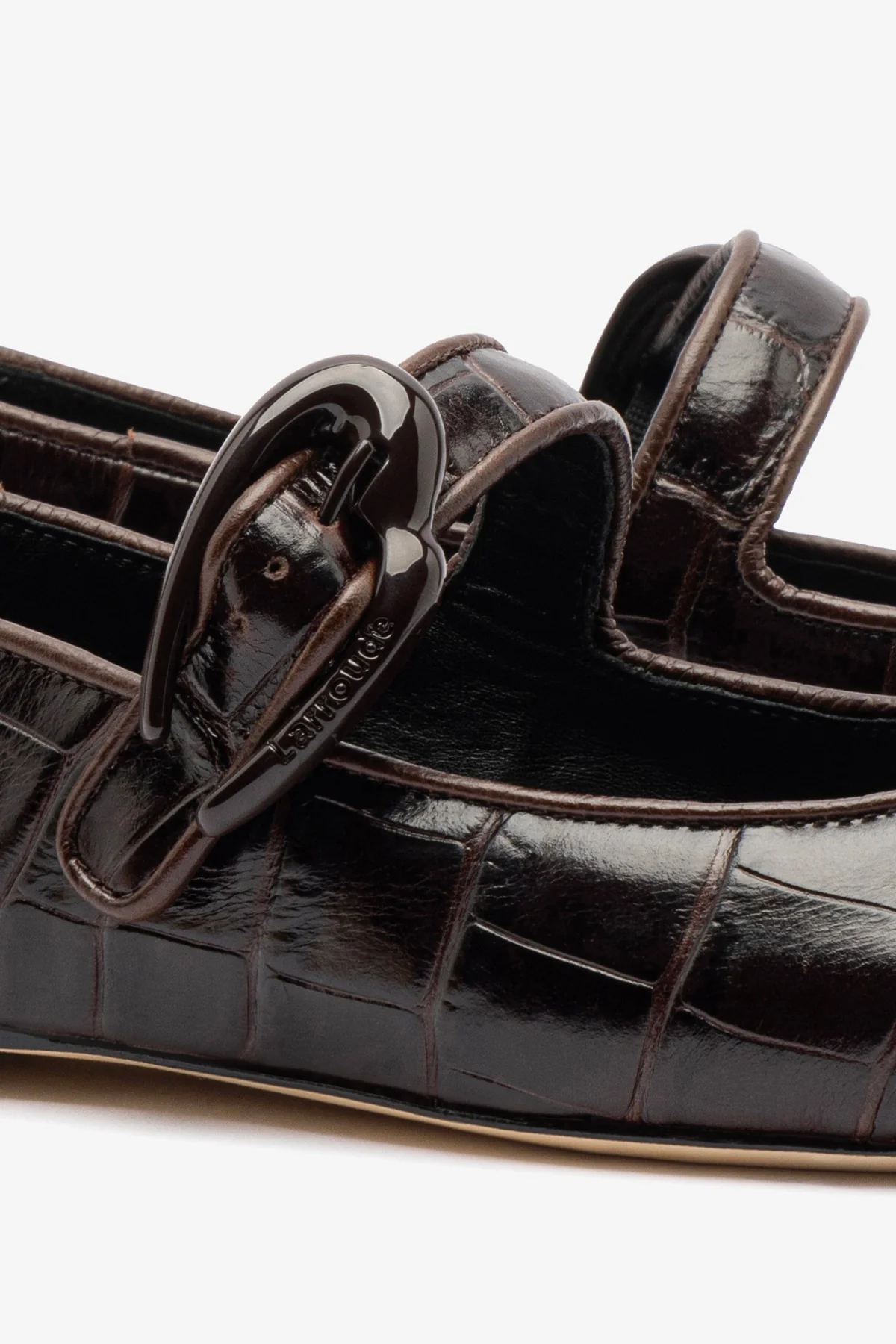 Verona Ballet Flat In Croco Brown Leather