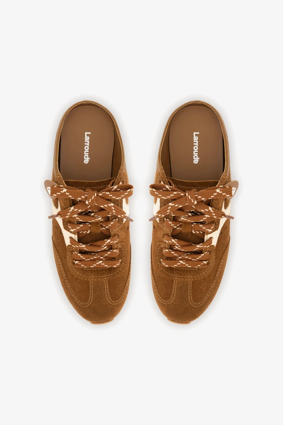 Stella Mule In Russet Suede and Ivory Leather