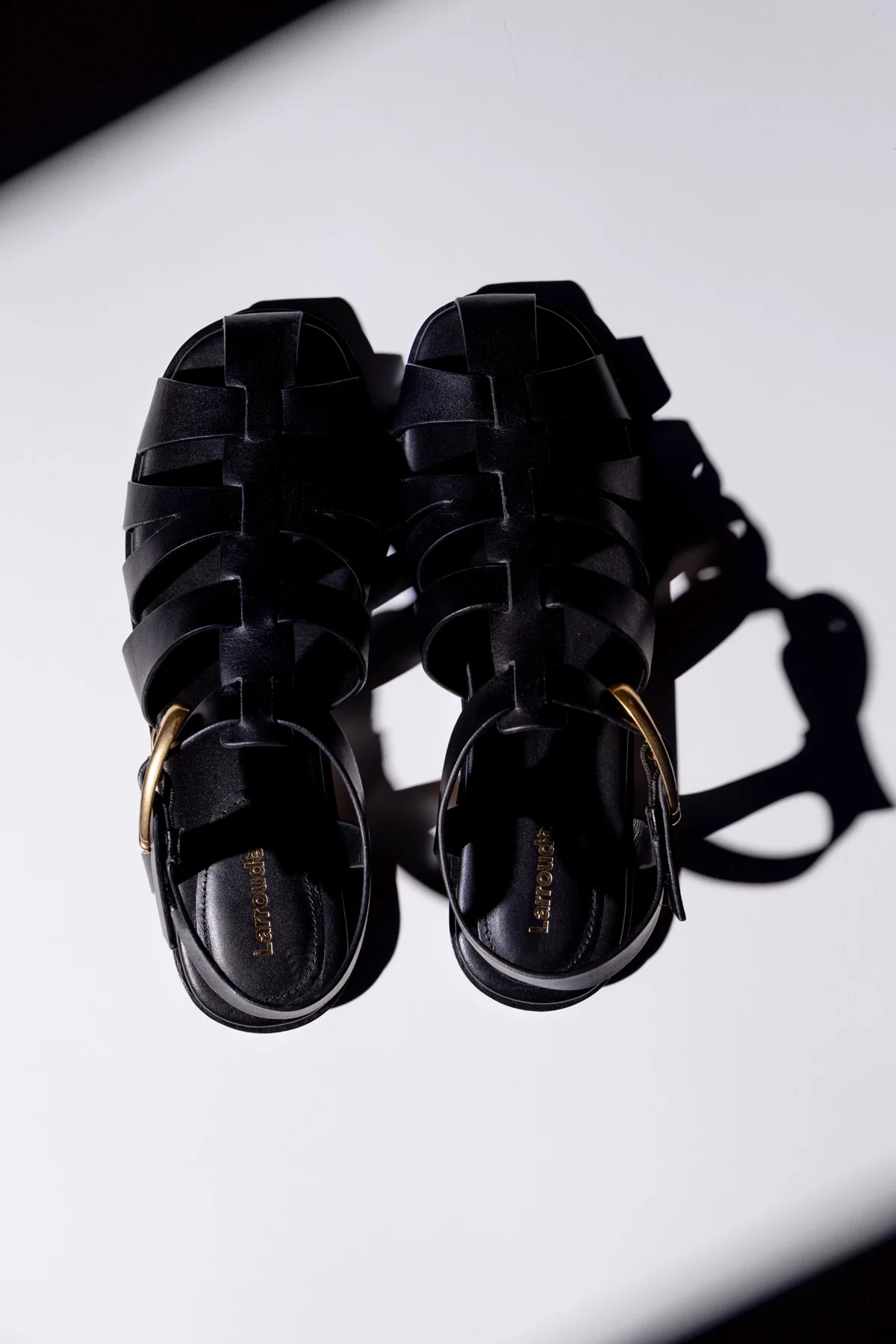 Stevie Flat Sandal In Black Leather