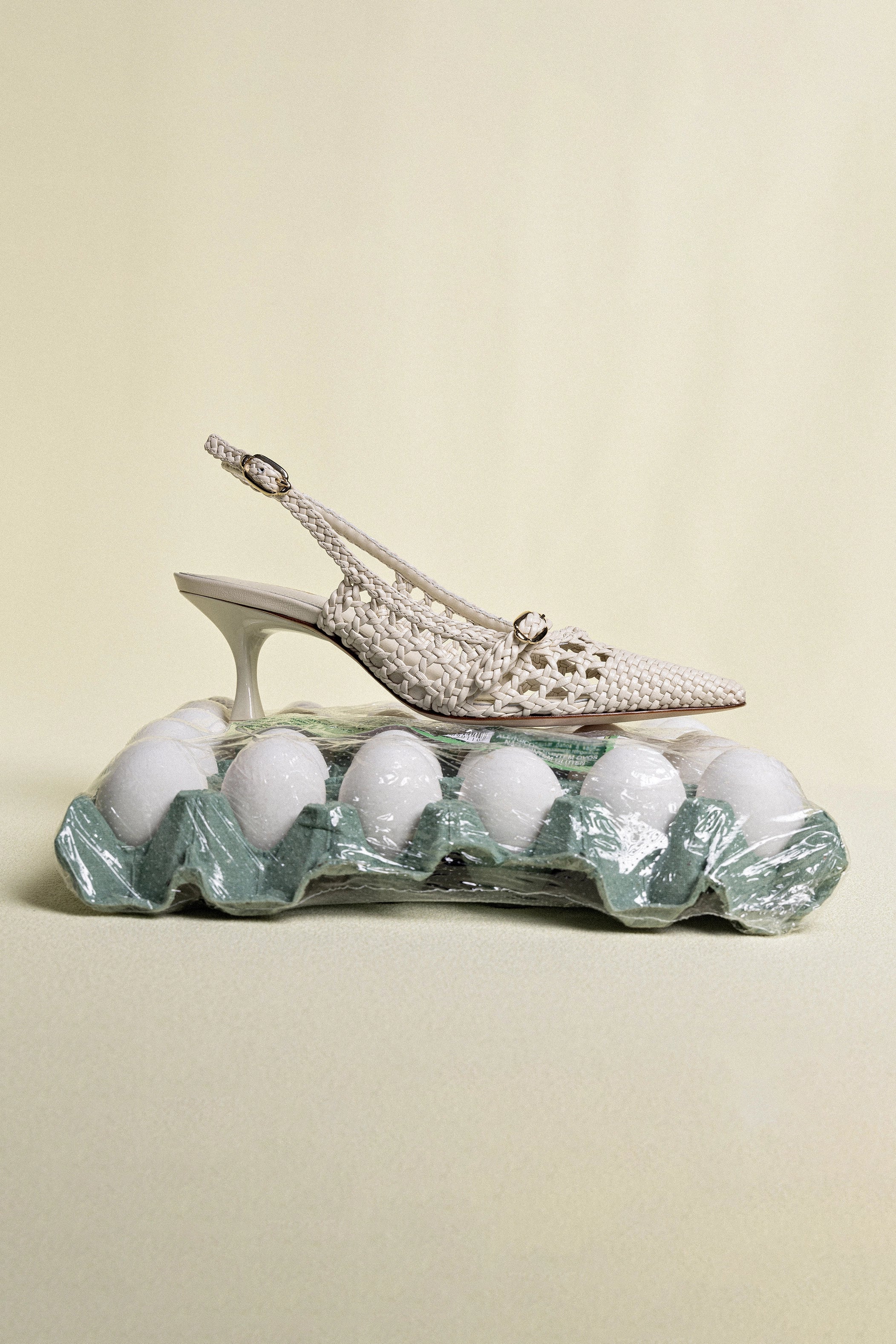 Ines Macrame Pump In Ivory Leather