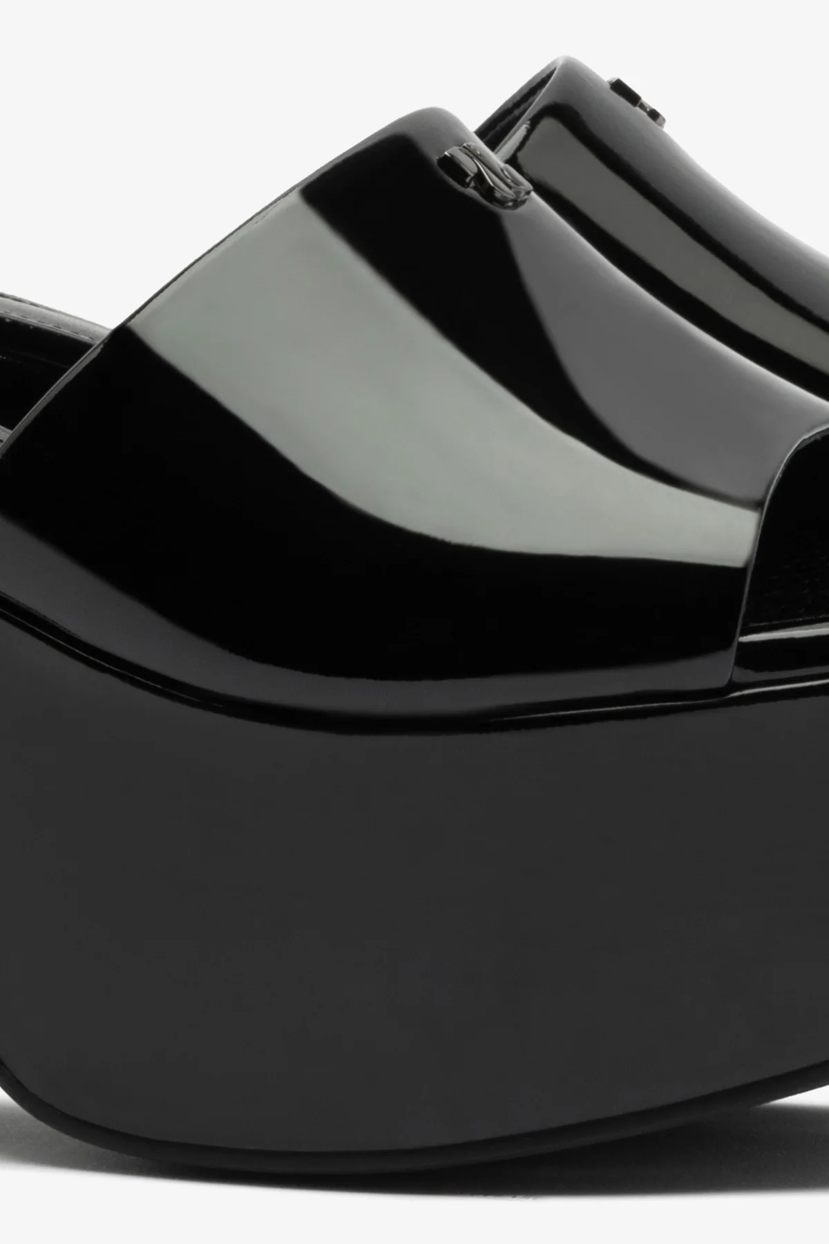 Miso Platform Mule In Black Patent Leather