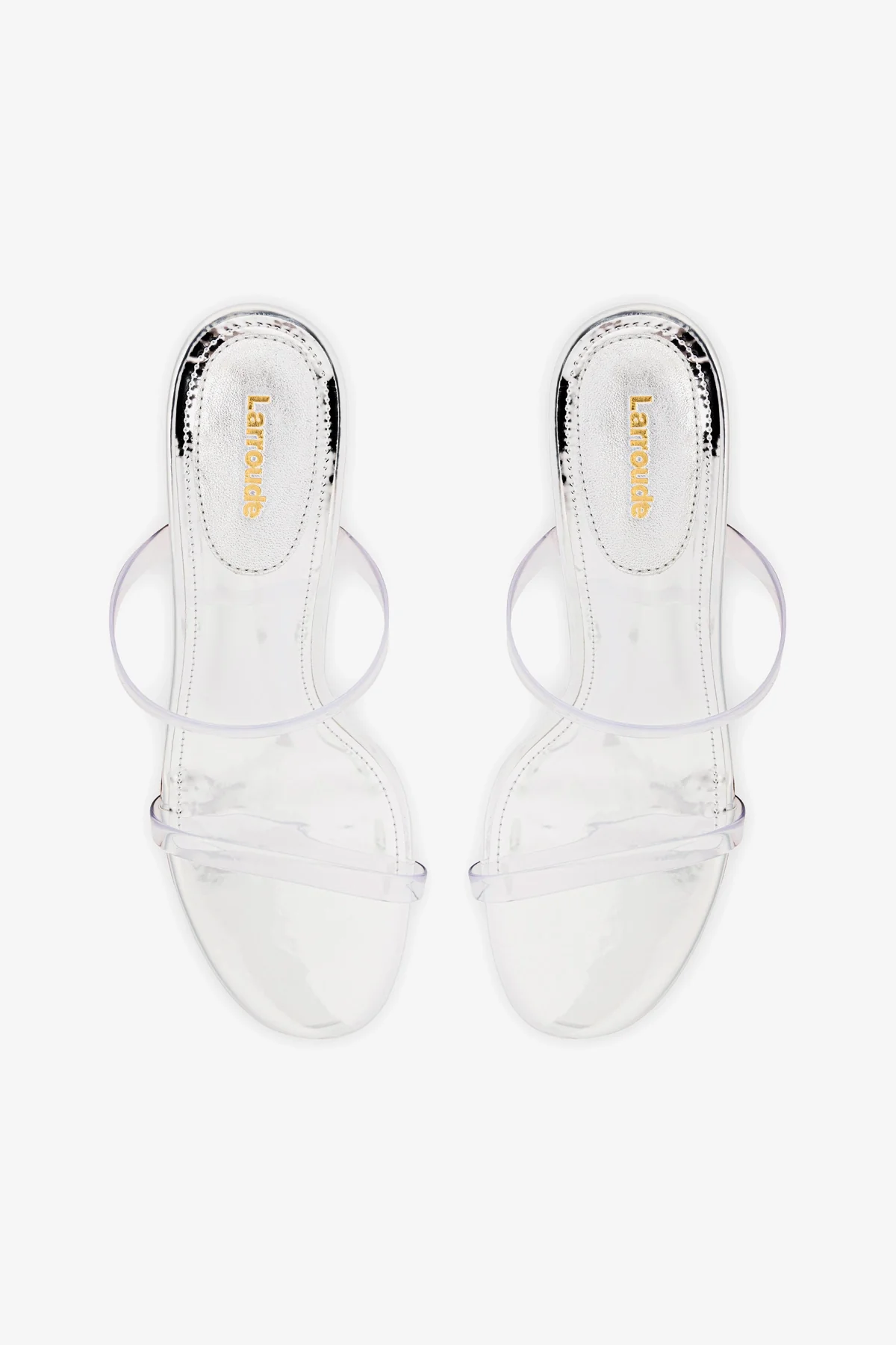 Dew Drop Mule In Silver Specchio and Vinyl