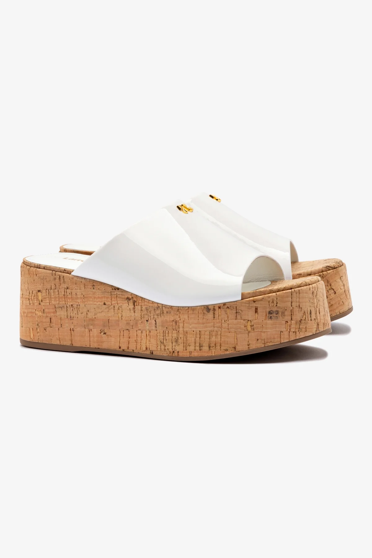 Charli Mule In White Patent Leather