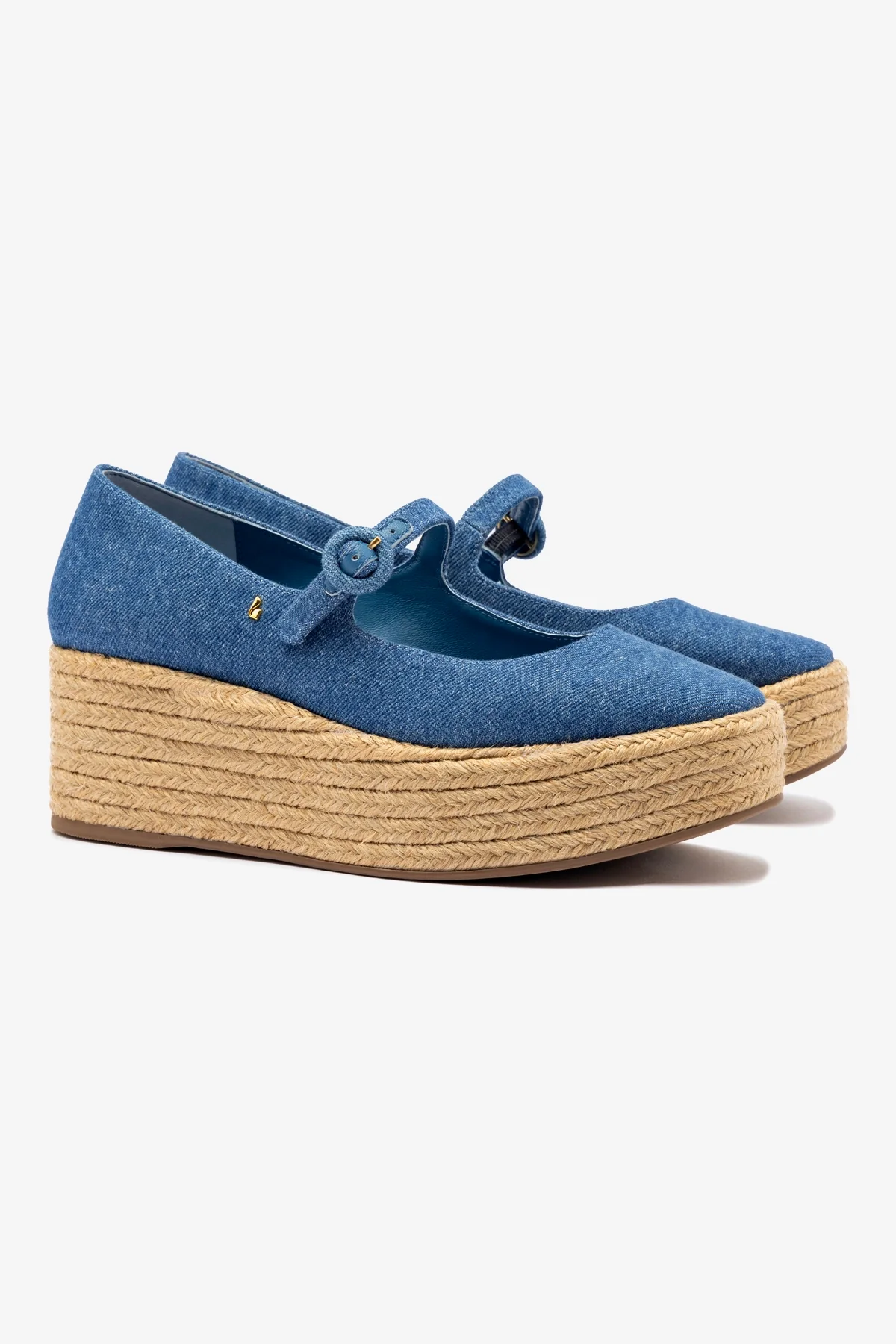 Blair Flatform In Blue Stoned Denim