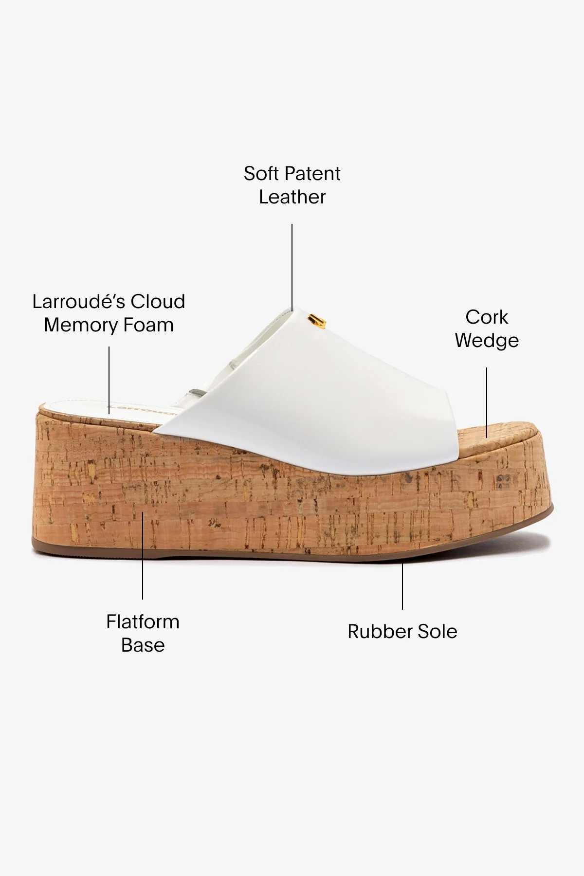 Charli Mule In White Patent Leather