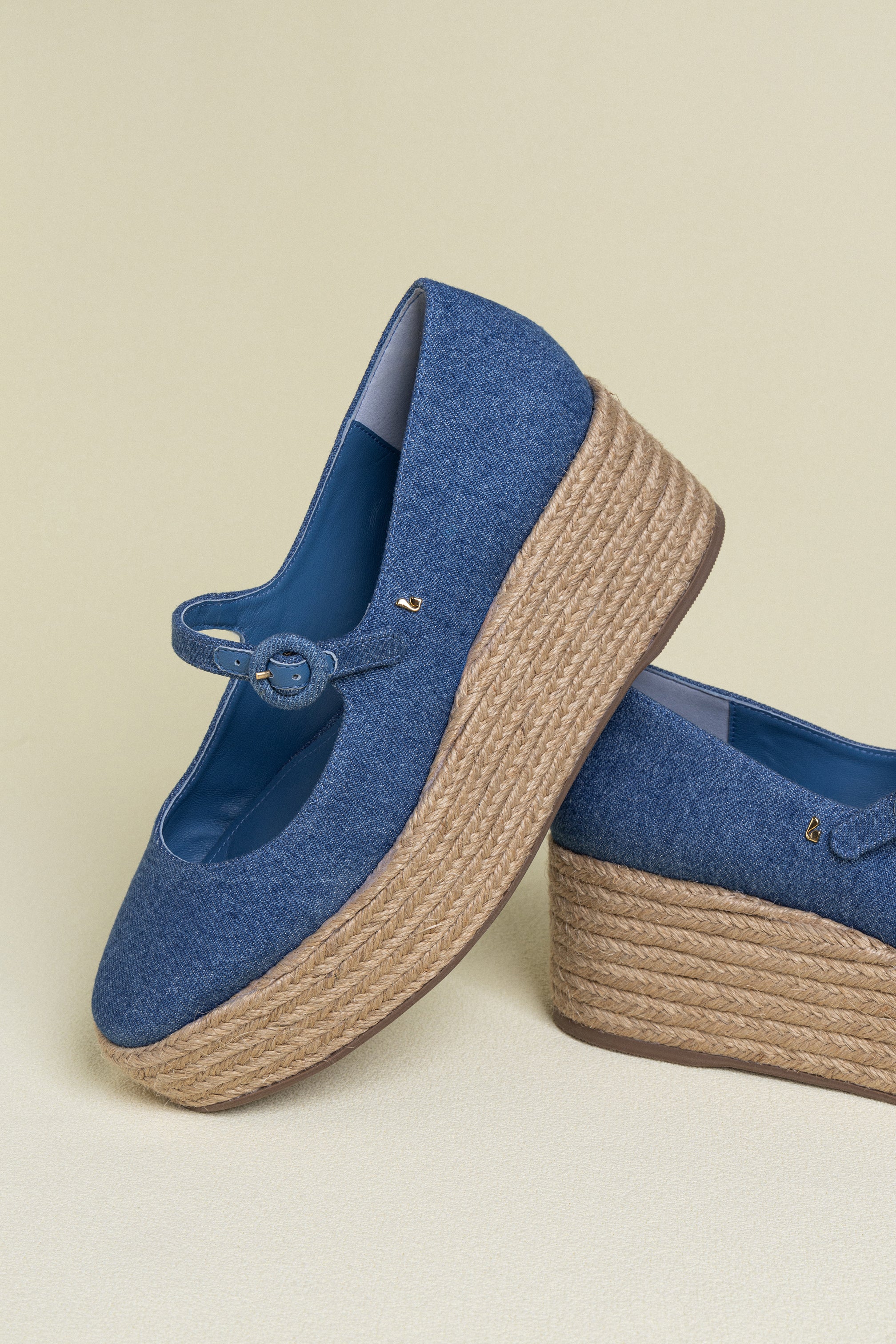 Blair Flatform In Blue Stoned Denim