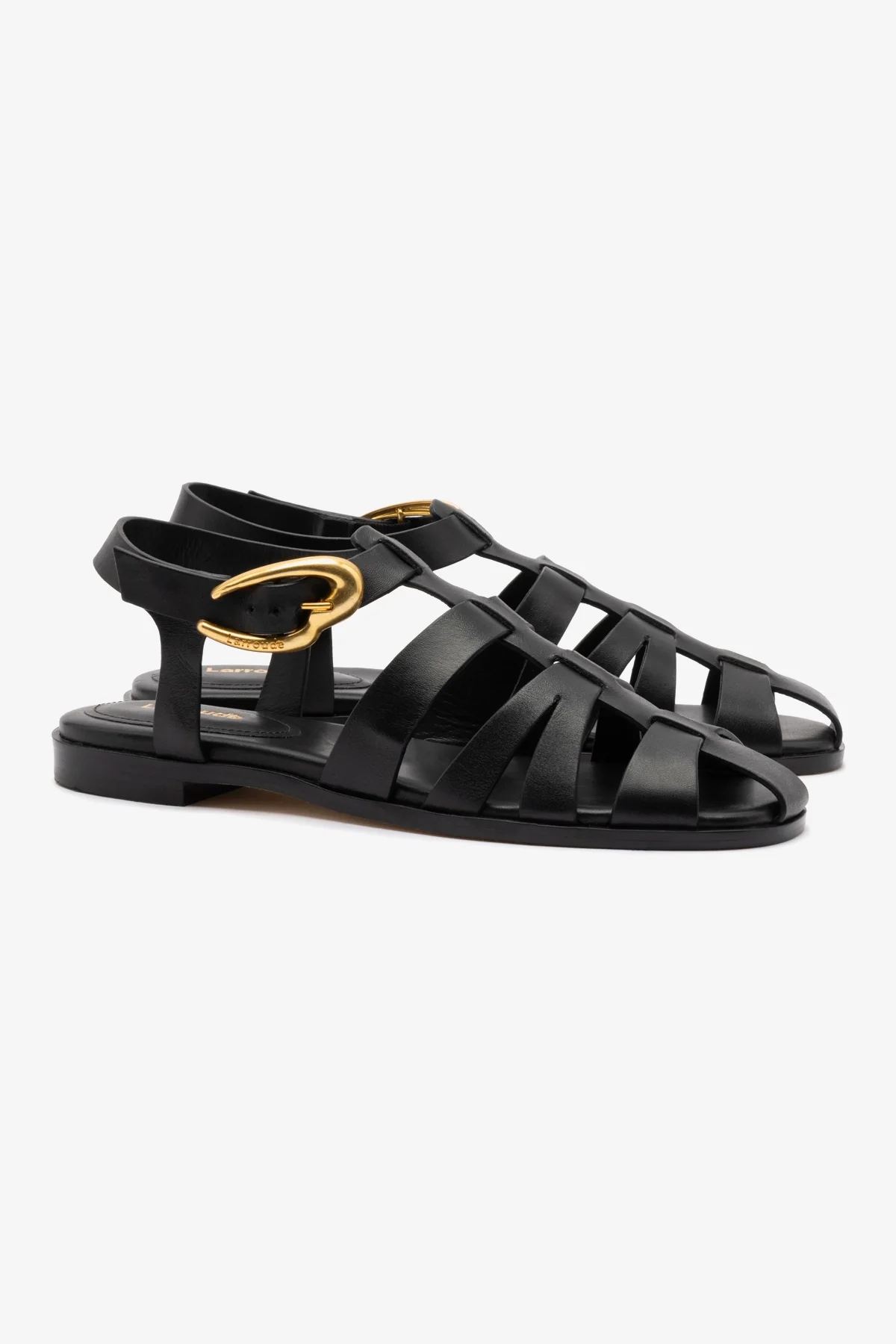 Stevie Flat Sandal In Black Leather