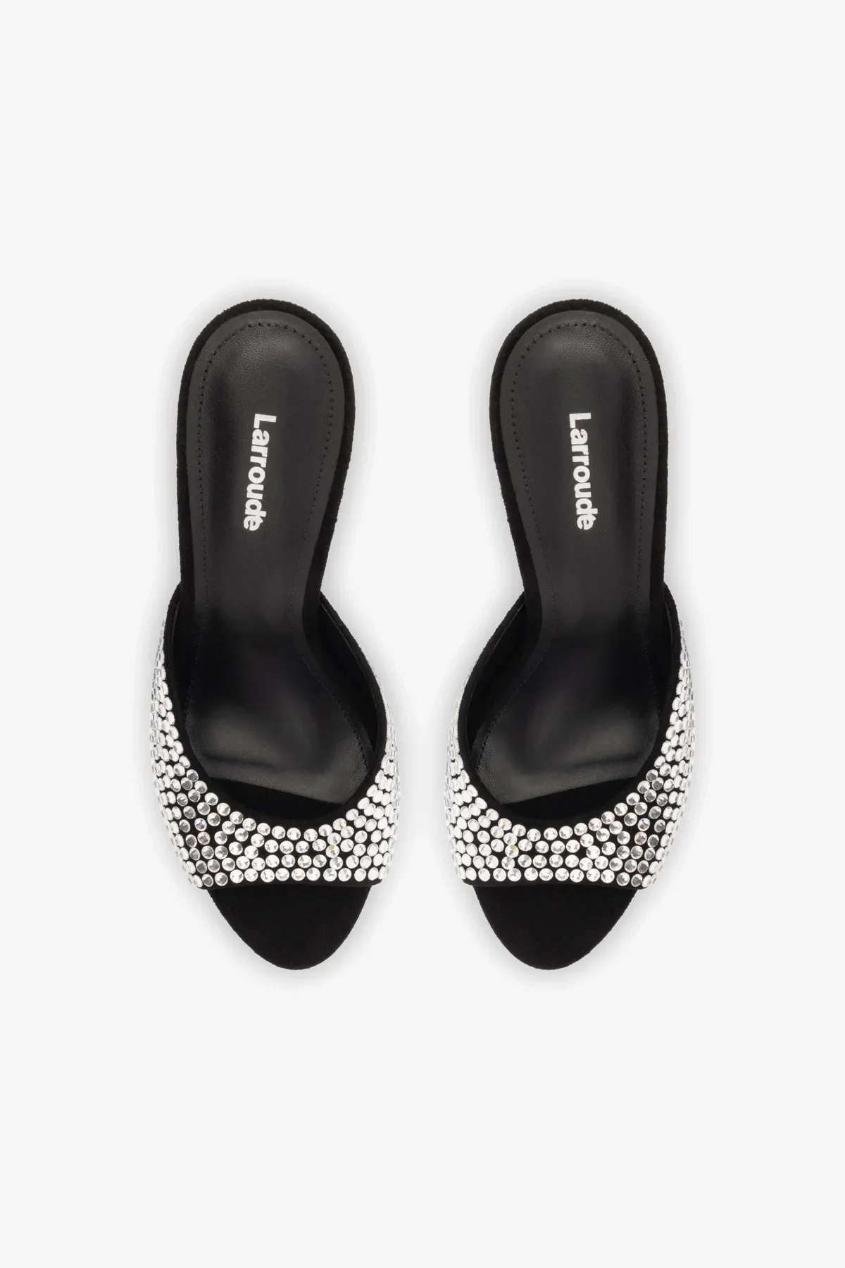 Jasmine Hi Mule In Black Suede and Crystals