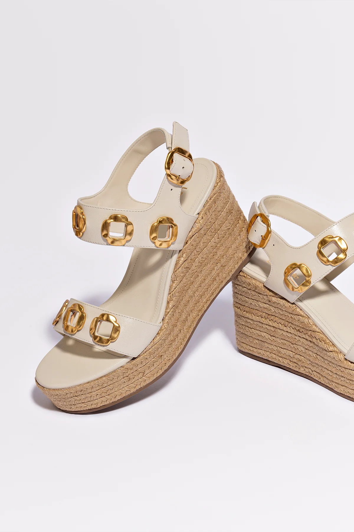 Milan Espadrille In Ivory Leather