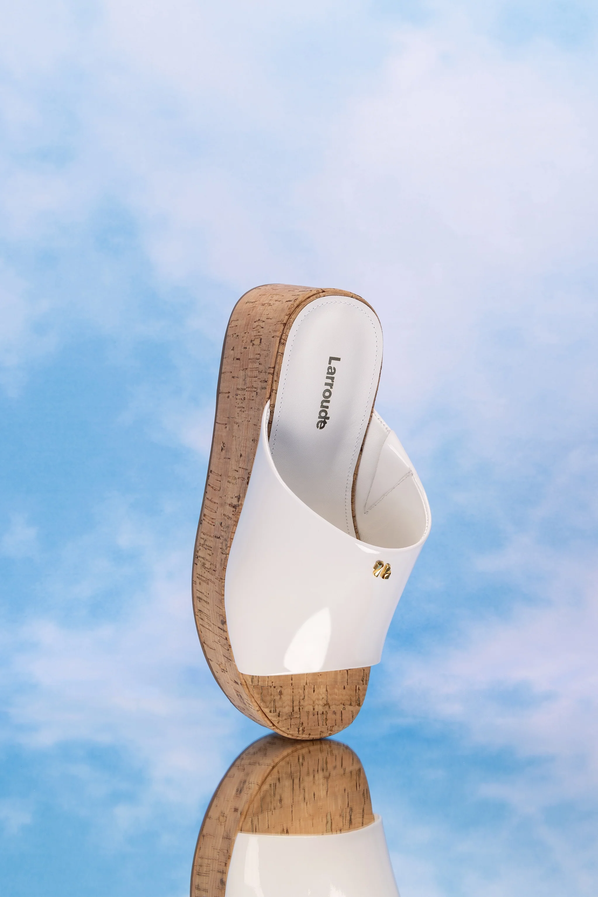 Charli Mule In White Patent Leather