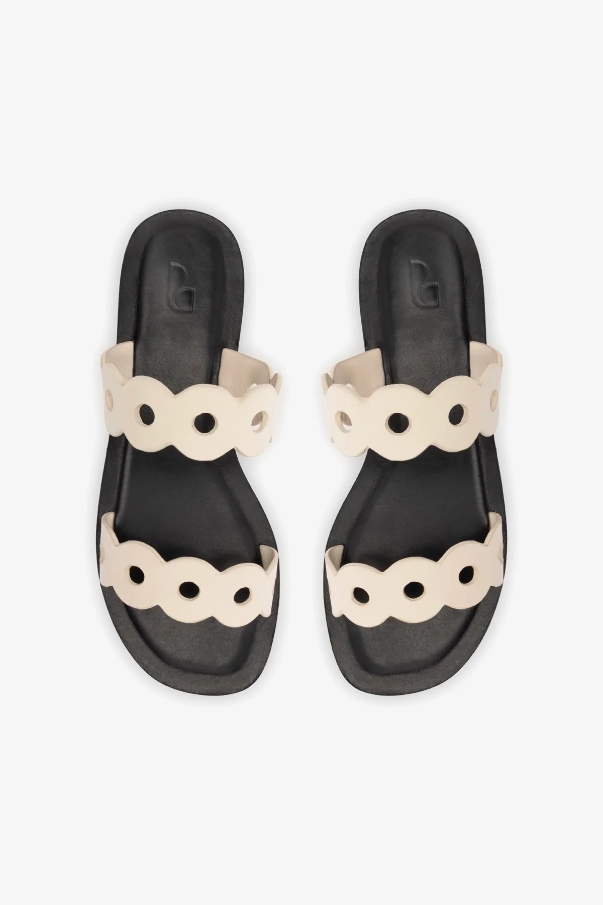 Florence Flat Mule In Ivory Leather