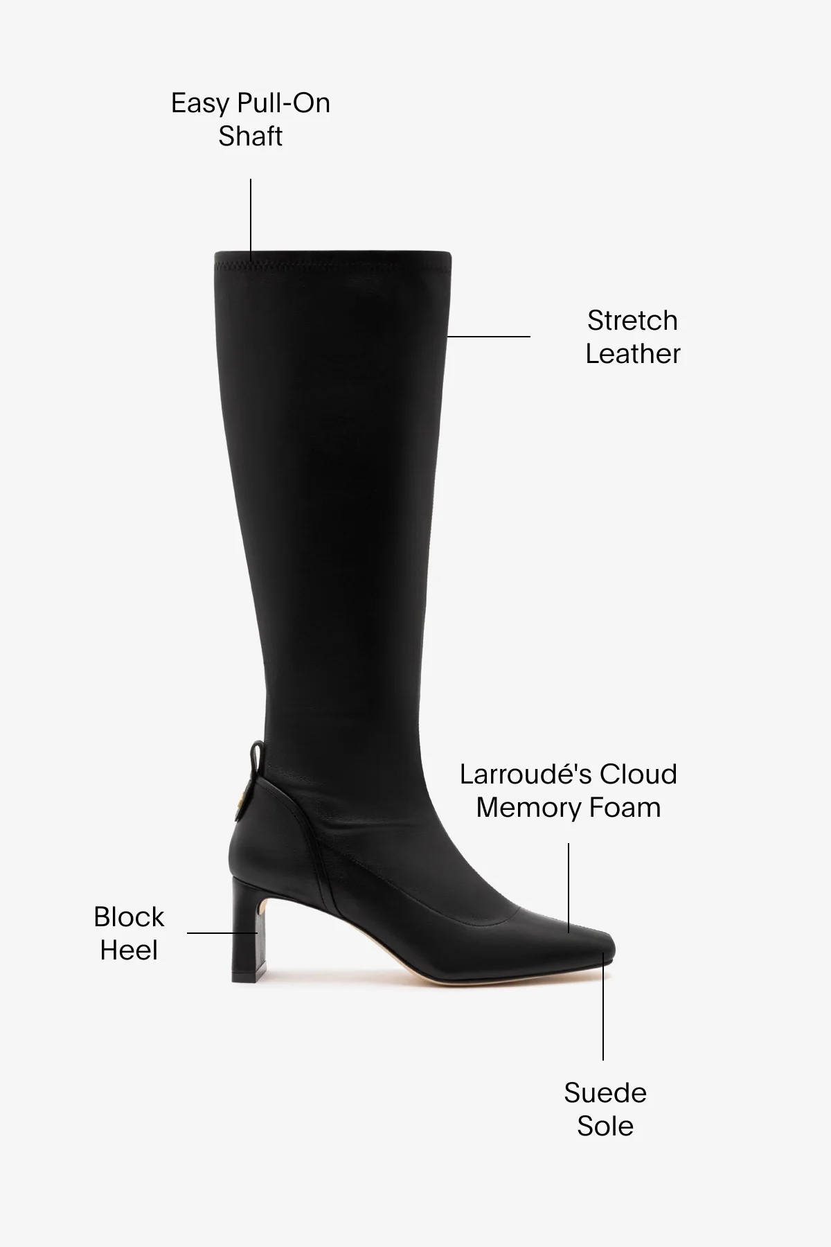 Alexis Hi Boot In Black Stretch Leather