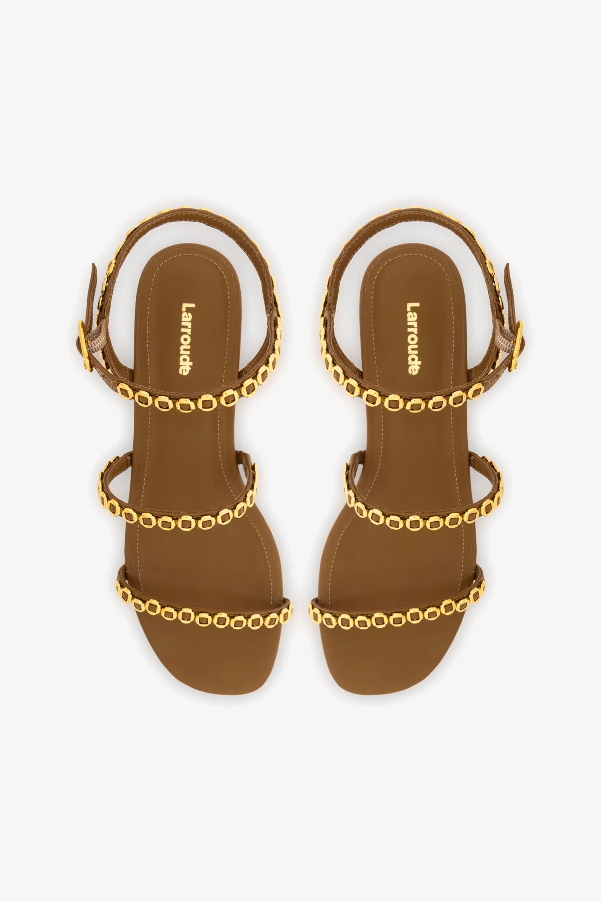 Milanina Flat Sandal In Russet Leather