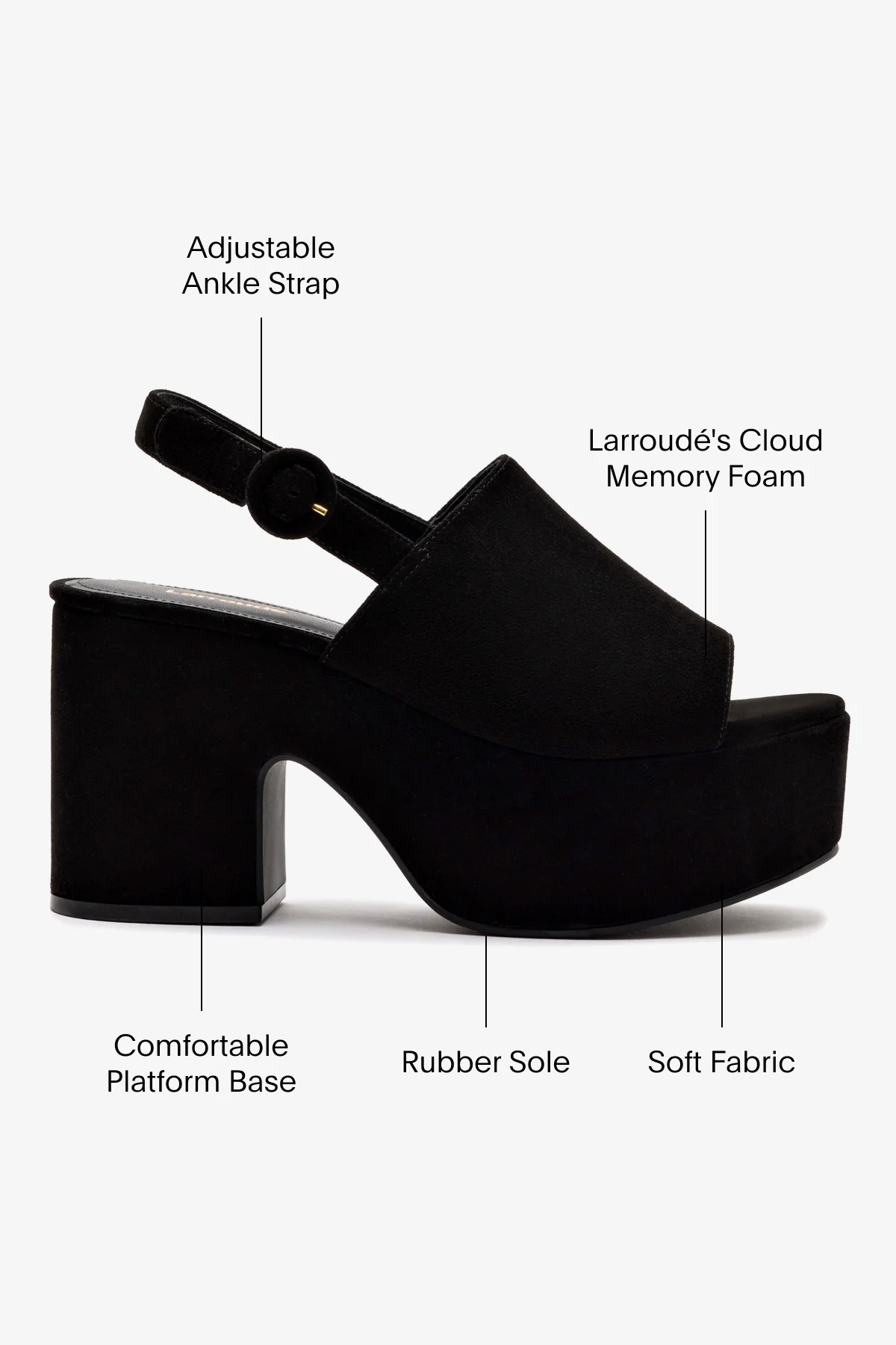 Miso Platform Sandal In Black Suede