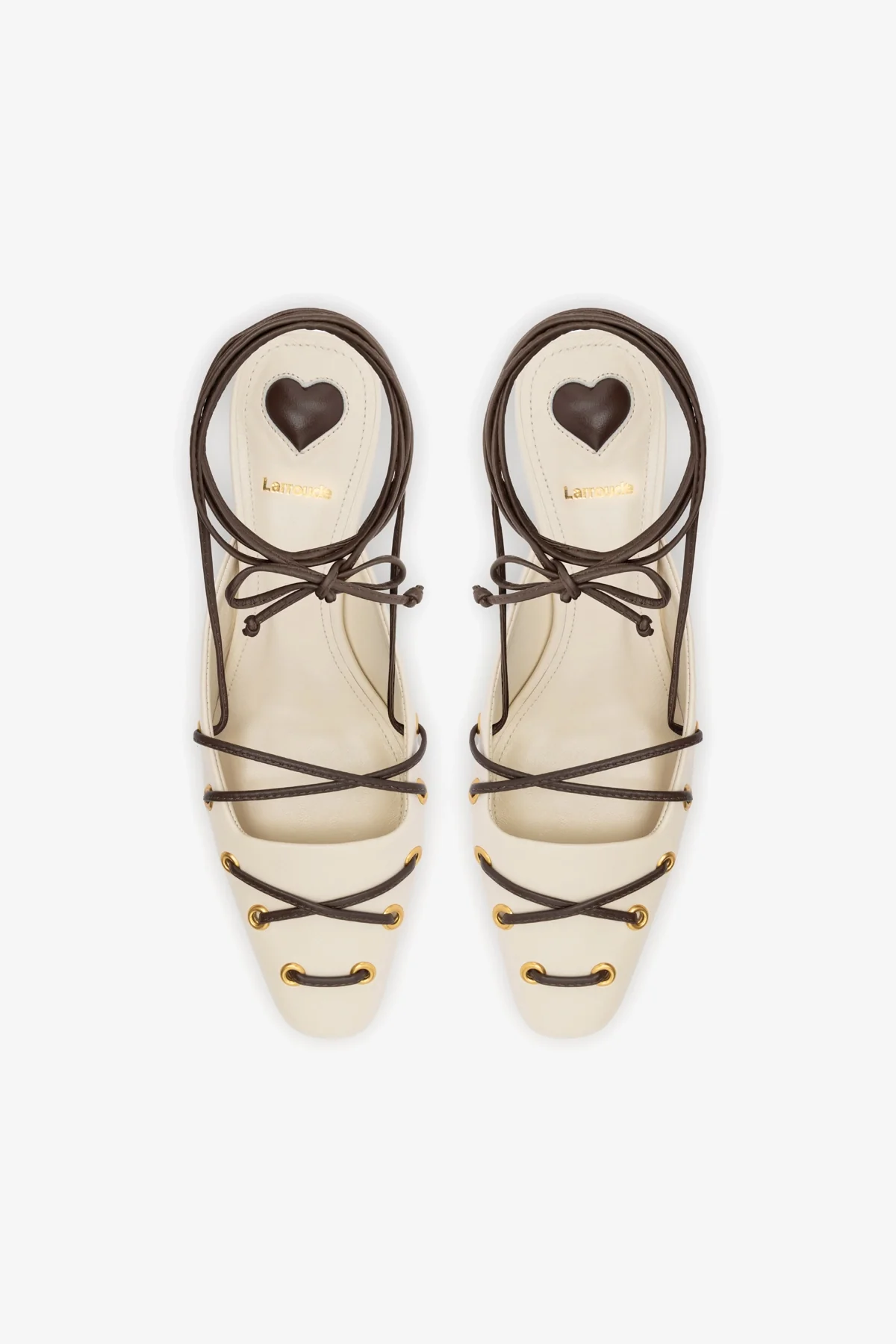 Amal Lace Up Pump In Ivory Leather