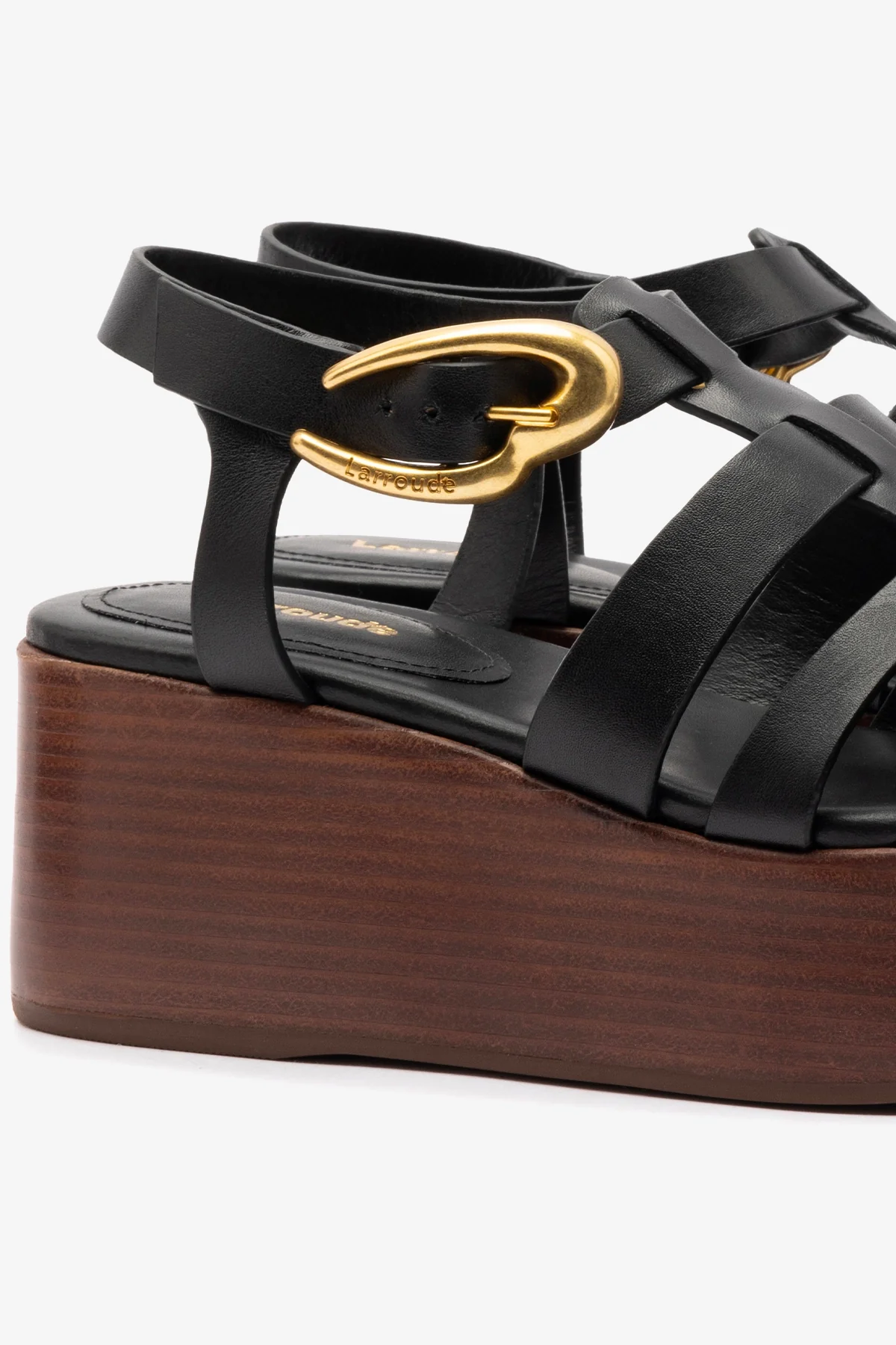 Stevie Verona Flatform Sandal In Black Leather