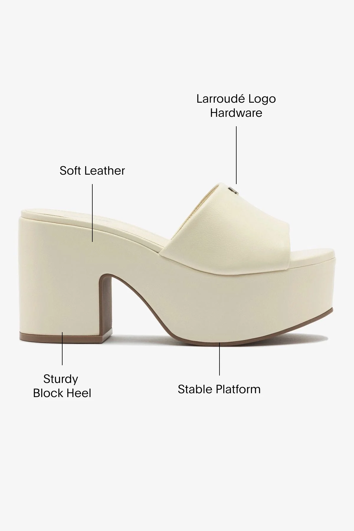 Miso Platform Mule In Ivory Leather