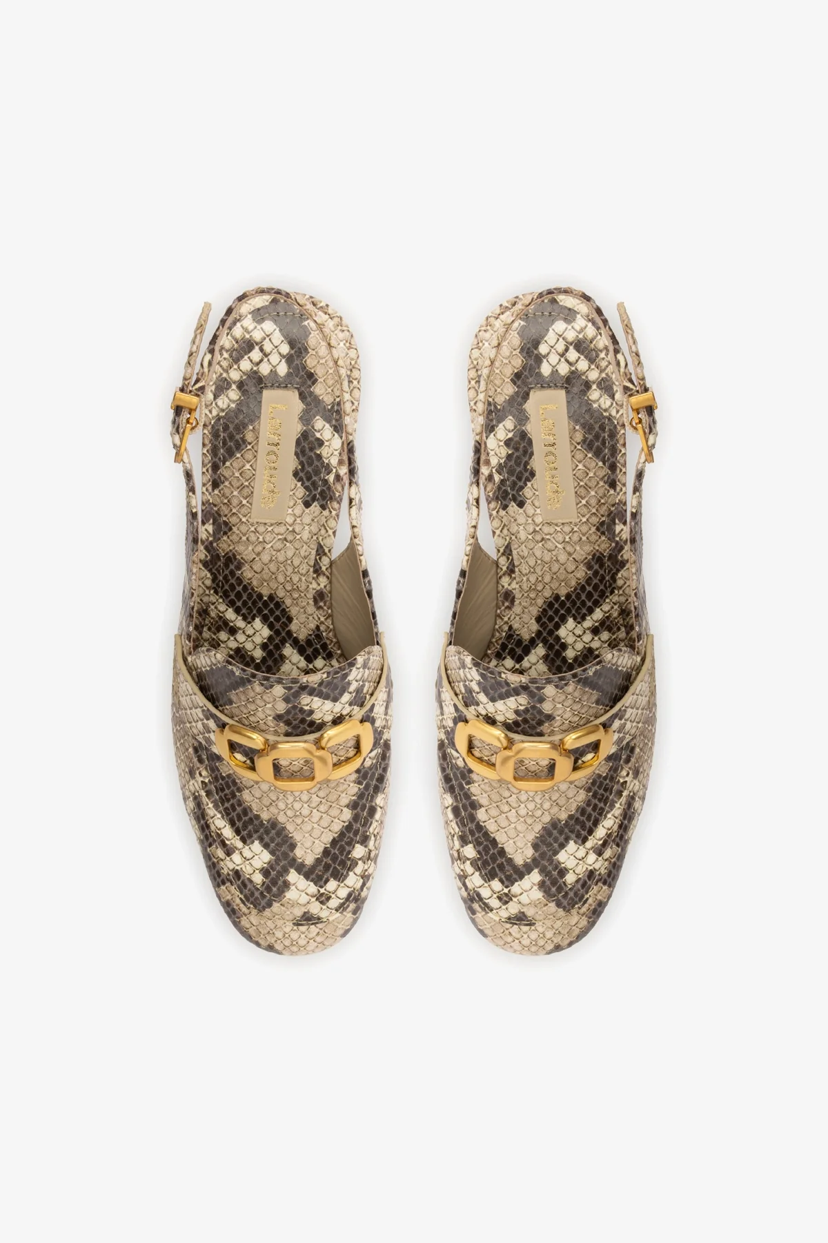 Harrington Loafer Low In Neutral Snake Leather