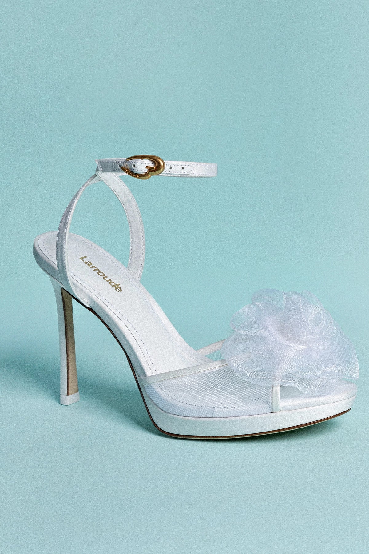 Salma Platform Sandal In White Satin