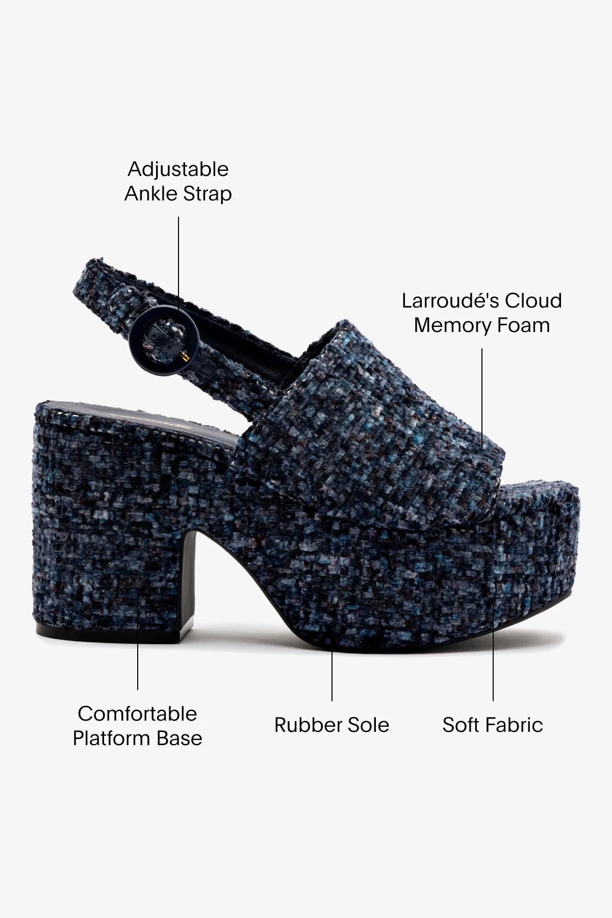 Miso Platform Sandal In Midnight Velvet