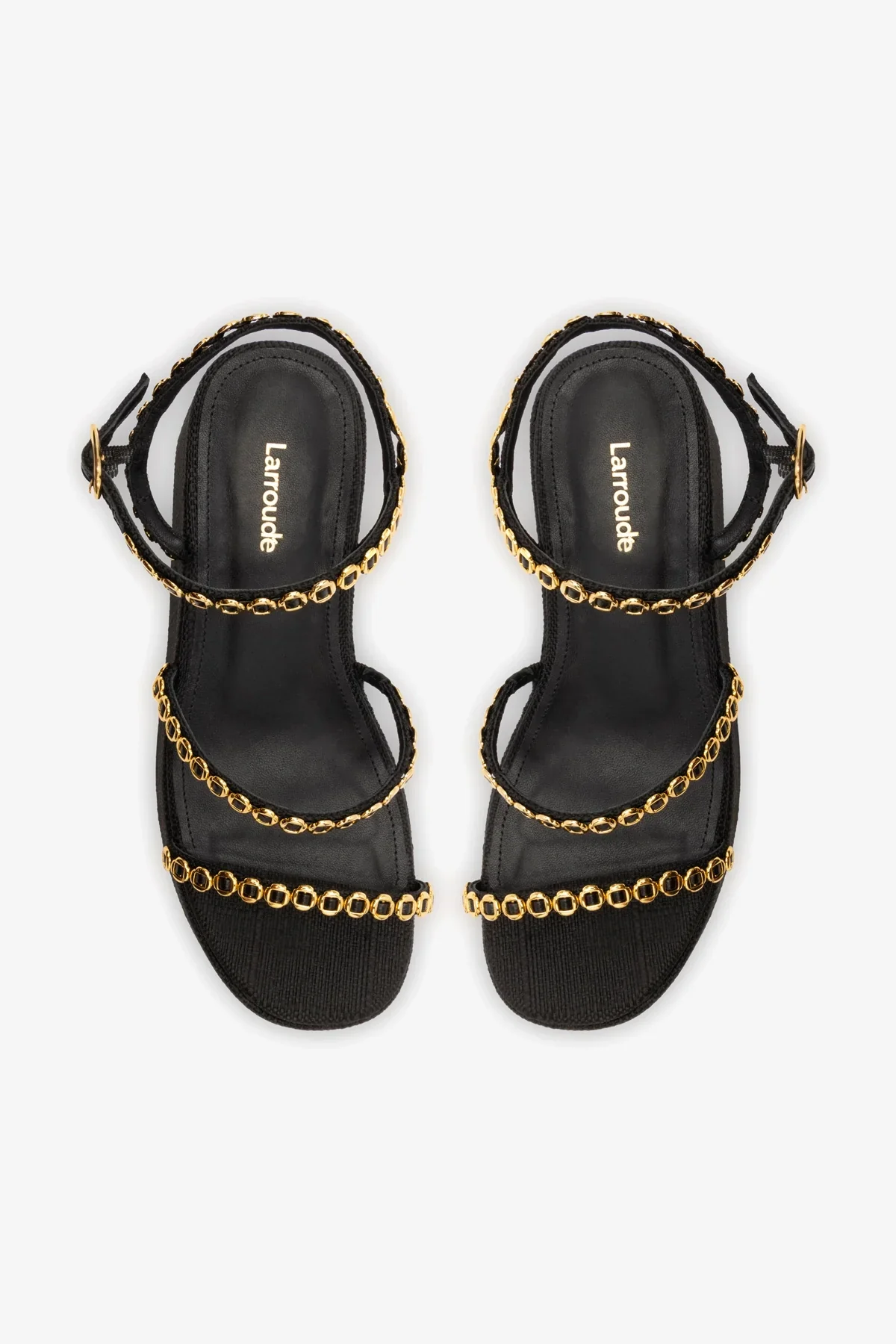 Gio Milanina Flatform Sandal In Black Raffia